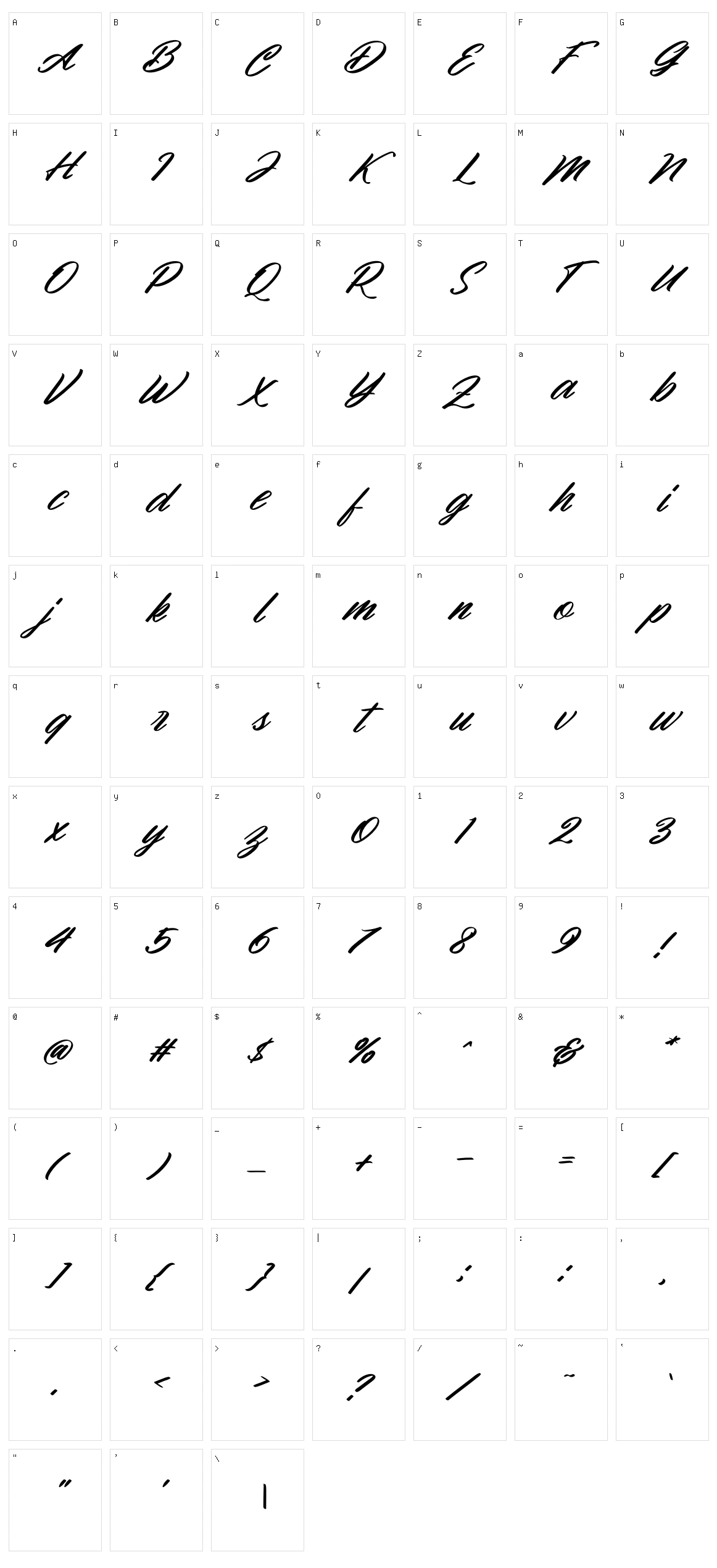 Clauster Character Set