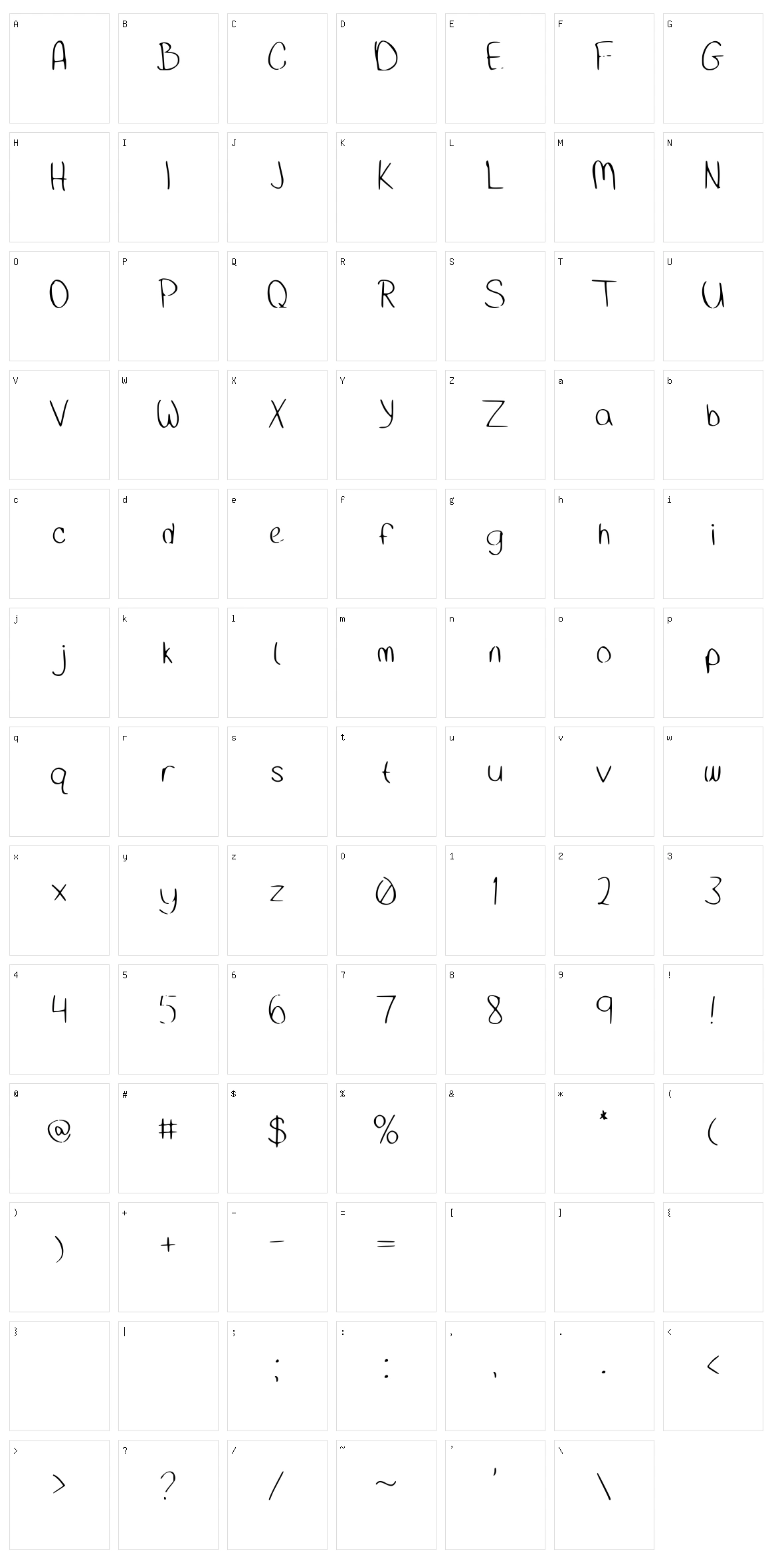 Clean Hand Character Set