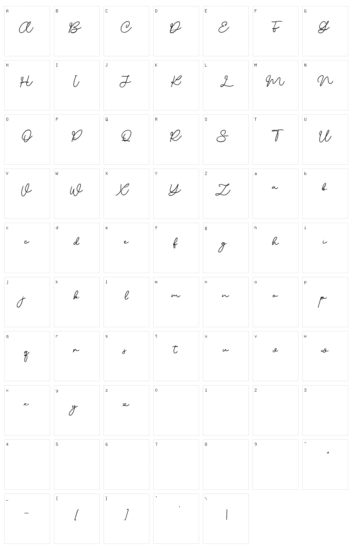 Cliquelly Character Set