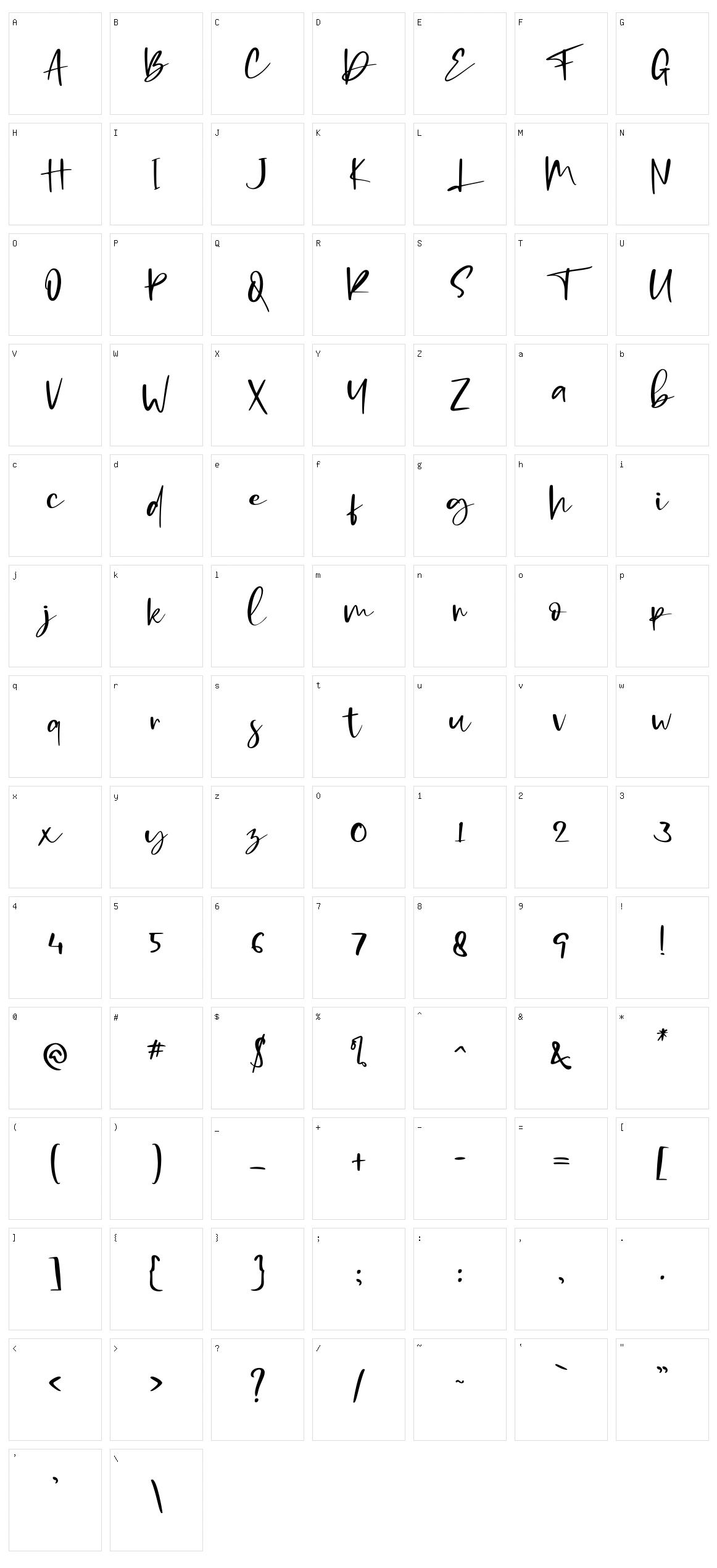 Coding Sign Character Set