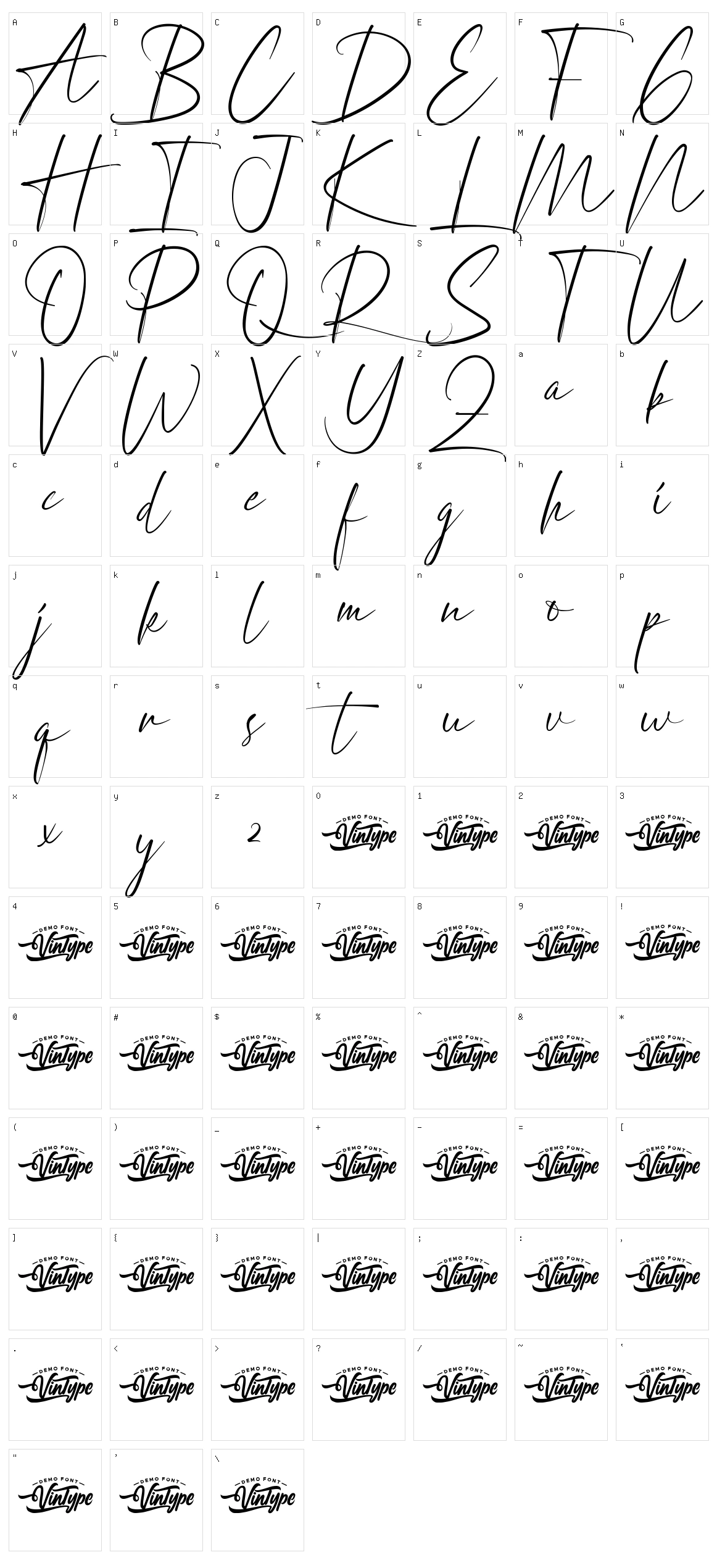 Columbia Hill Character Set