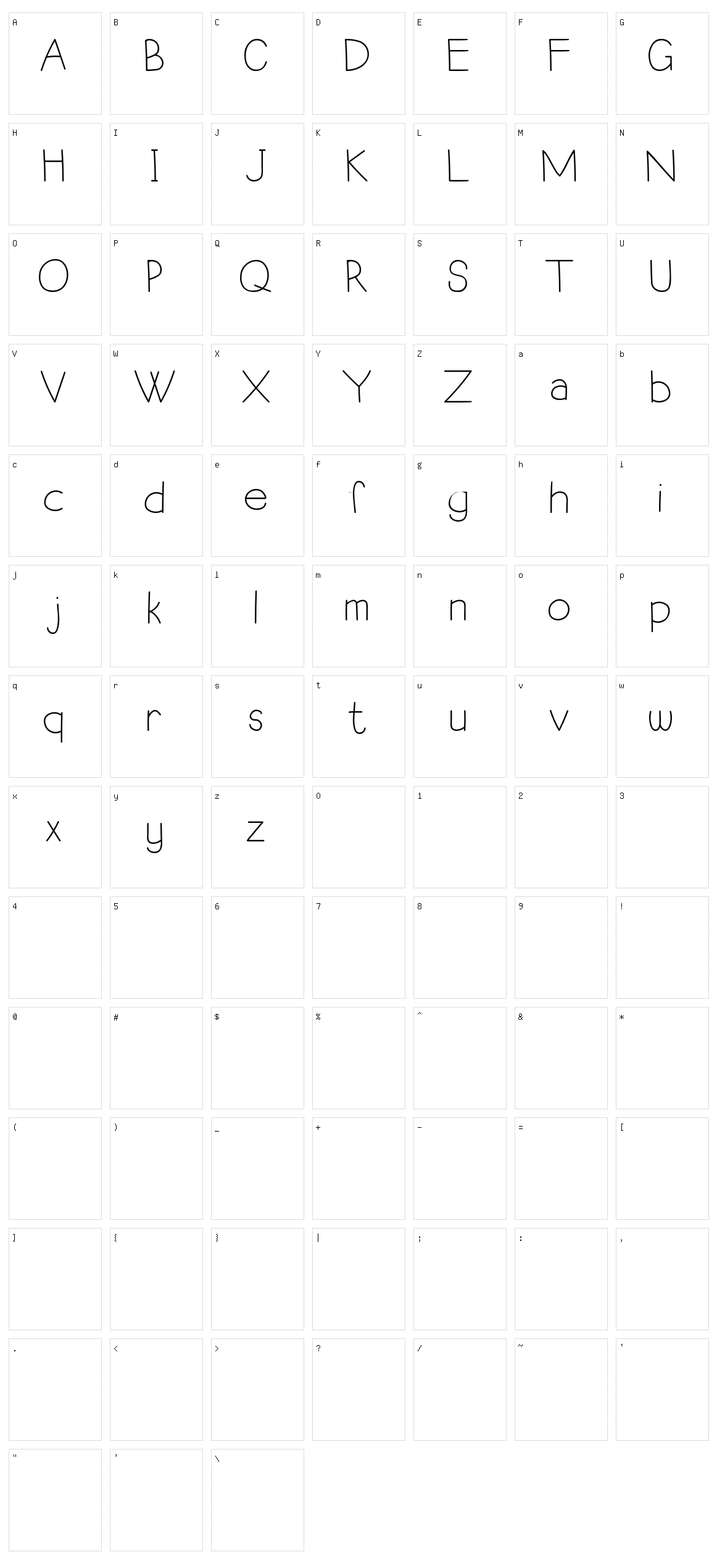 Comic San DY Character Set