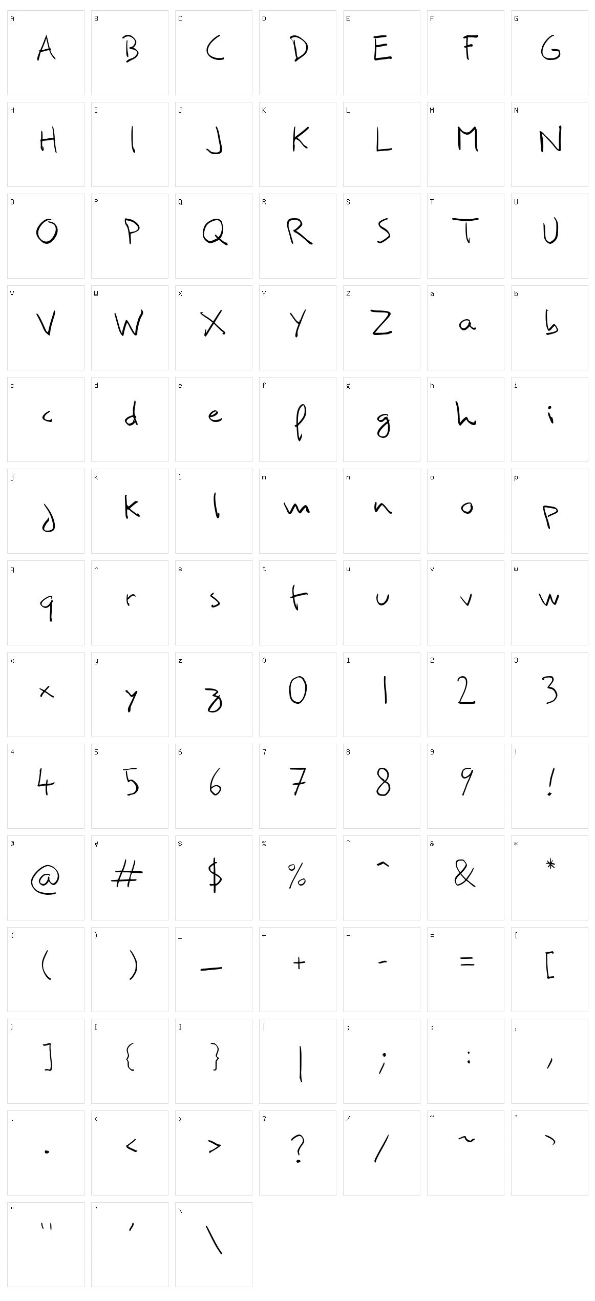 Comili Character Set