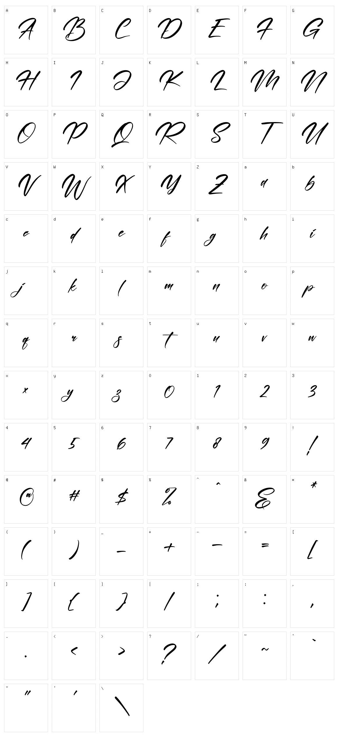 Constalica Character Set