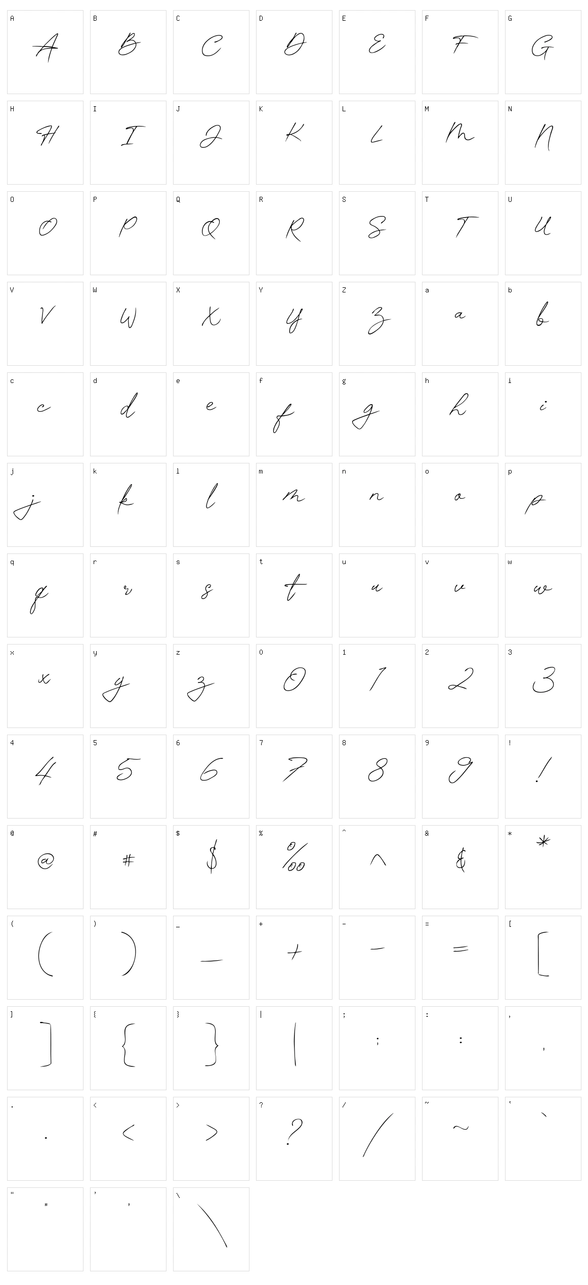 Contle Signature Character Set