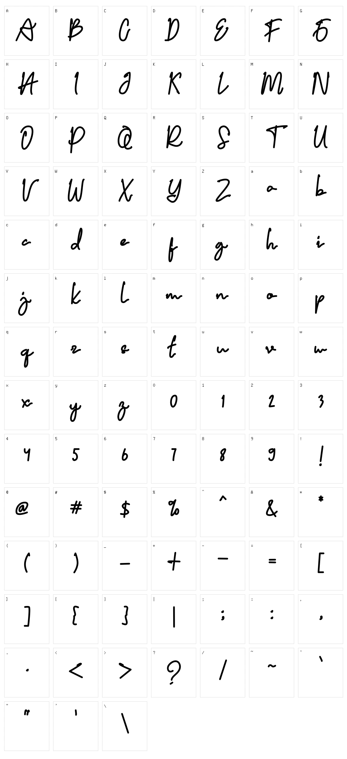 Copalanga Character Set