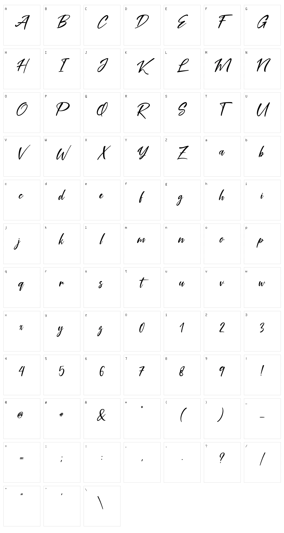 Coral Pen Character Set