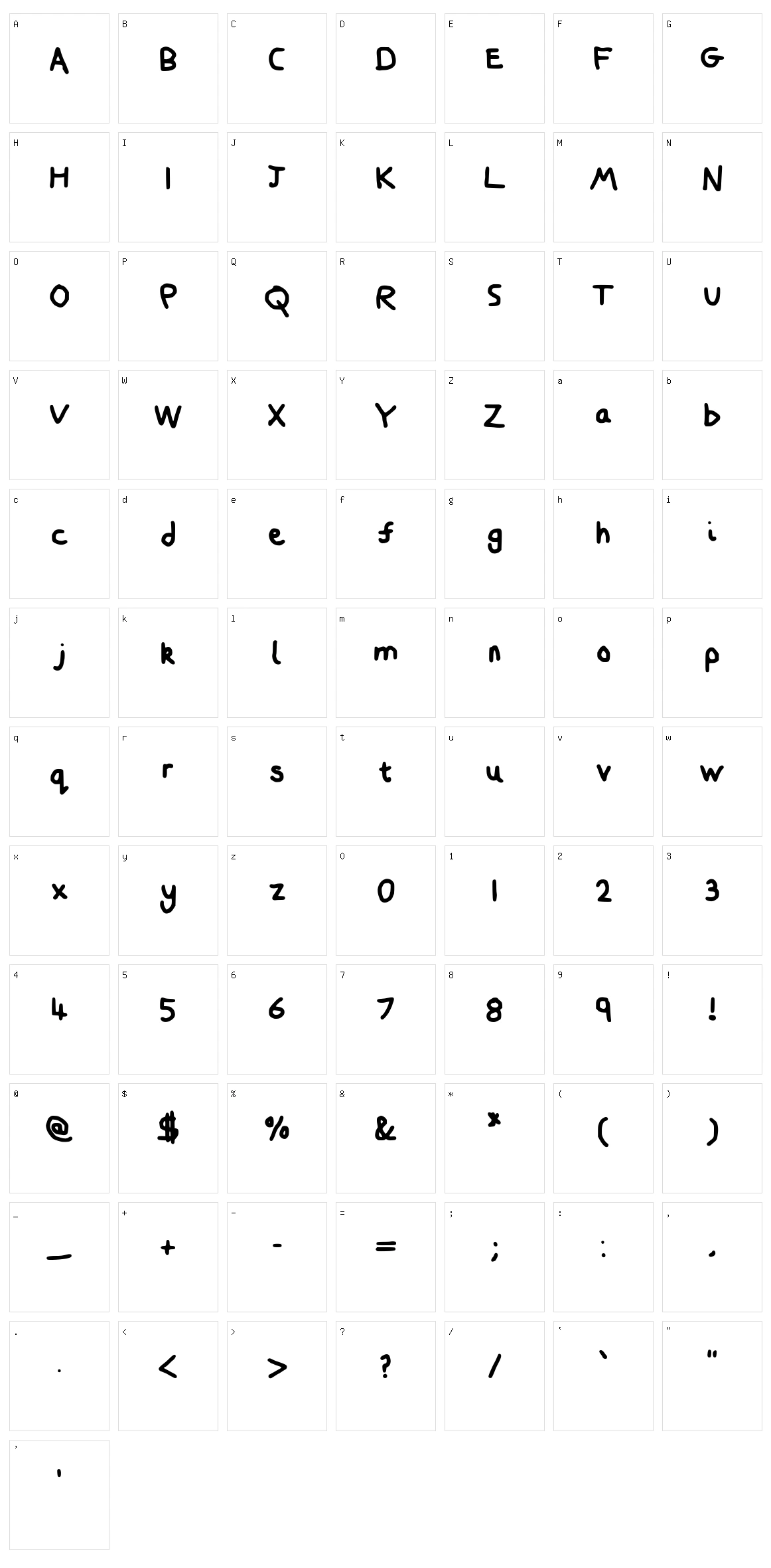 Craaig Character Set