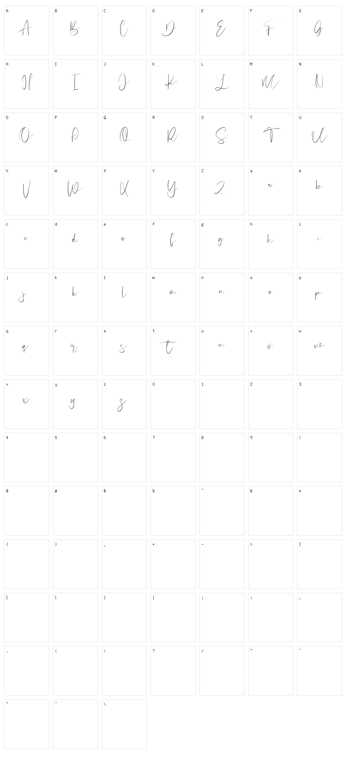 Creams Character Set