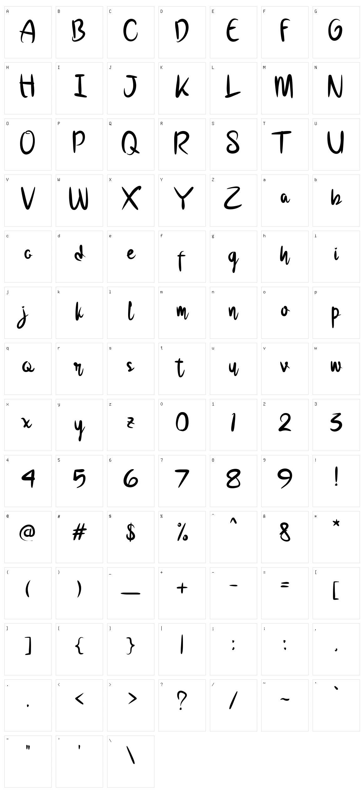 Creata Character Set