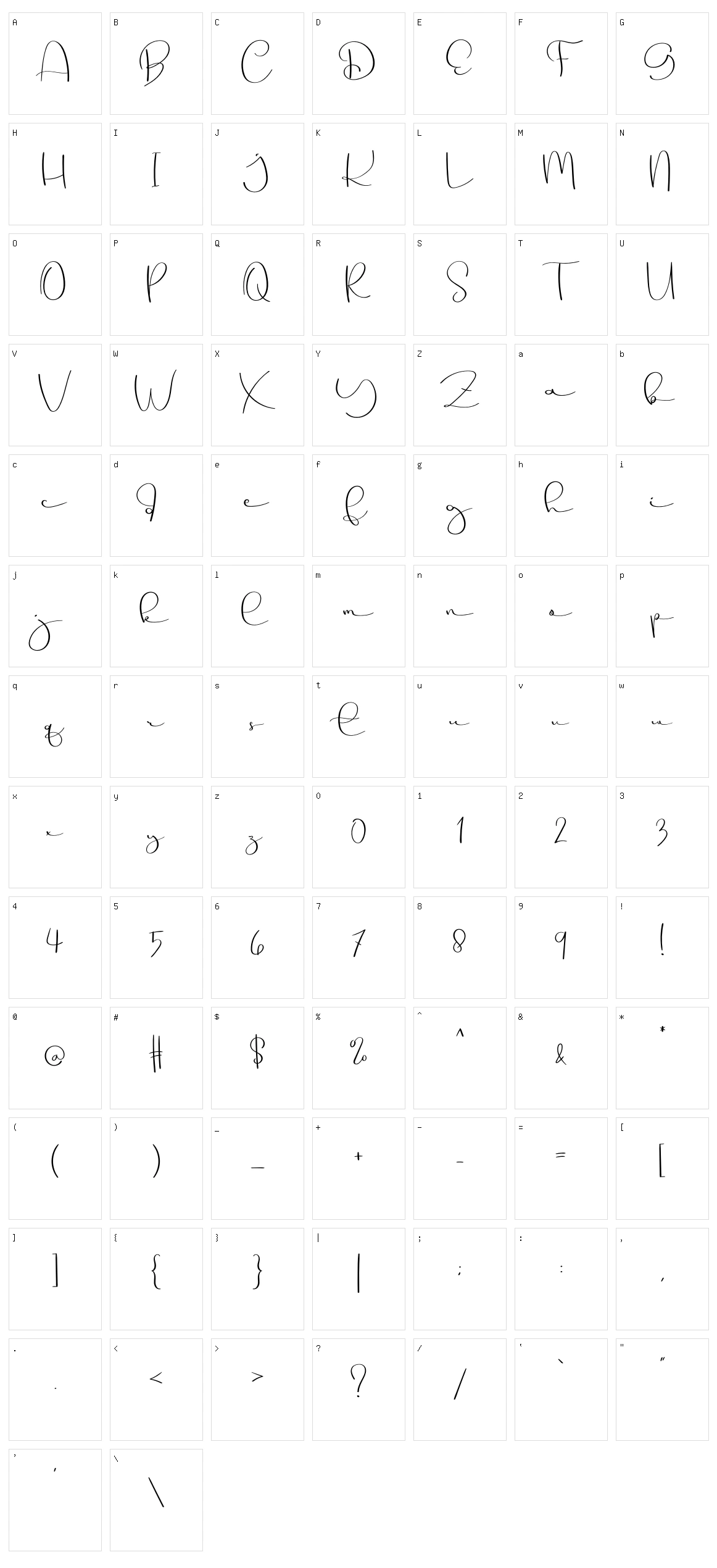 Creative Signature Character Set