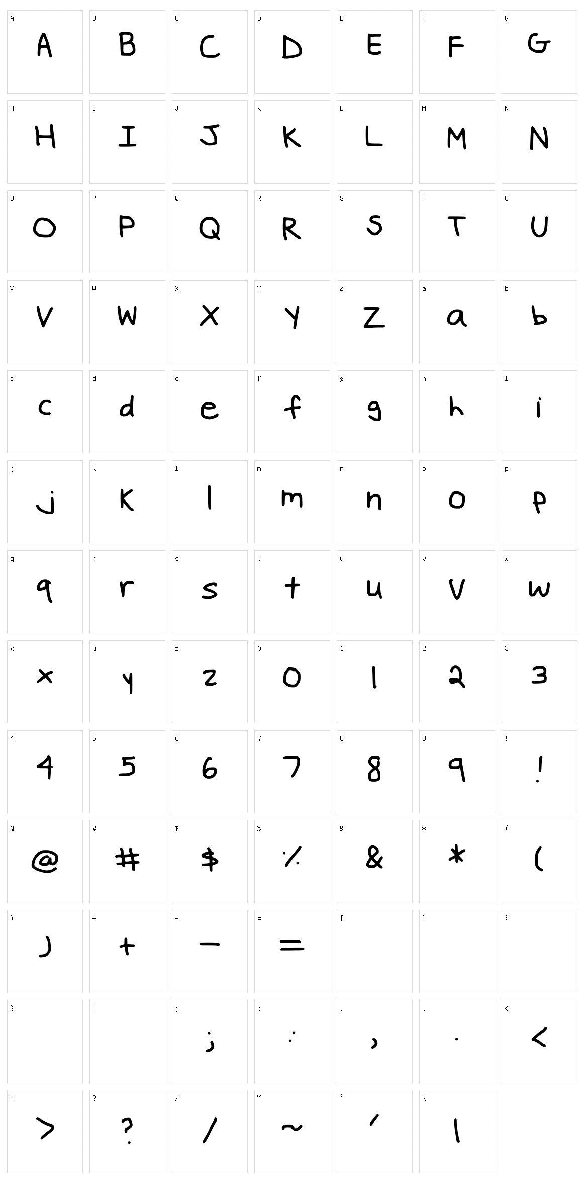 Cringes Character Set