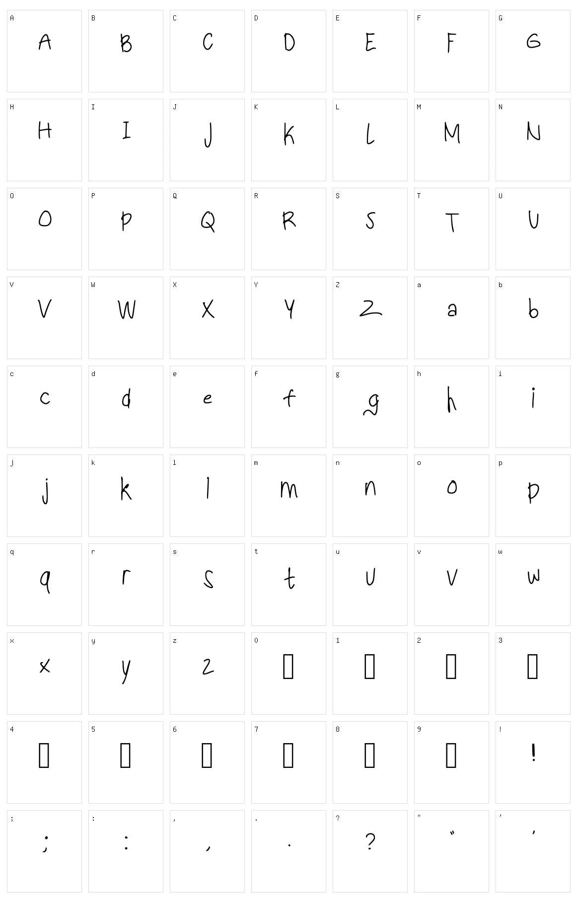 Crisontf Character Set