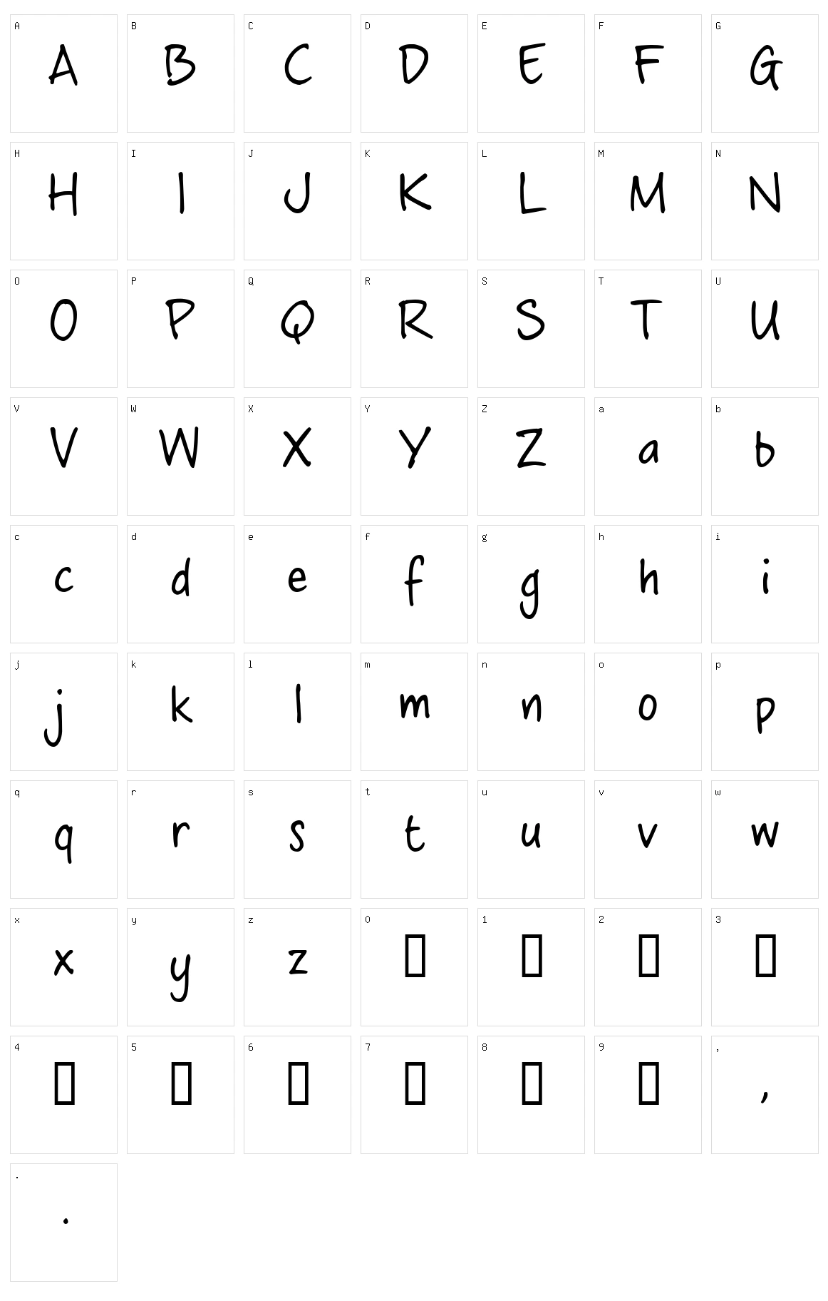 Crossword Belle Character Set