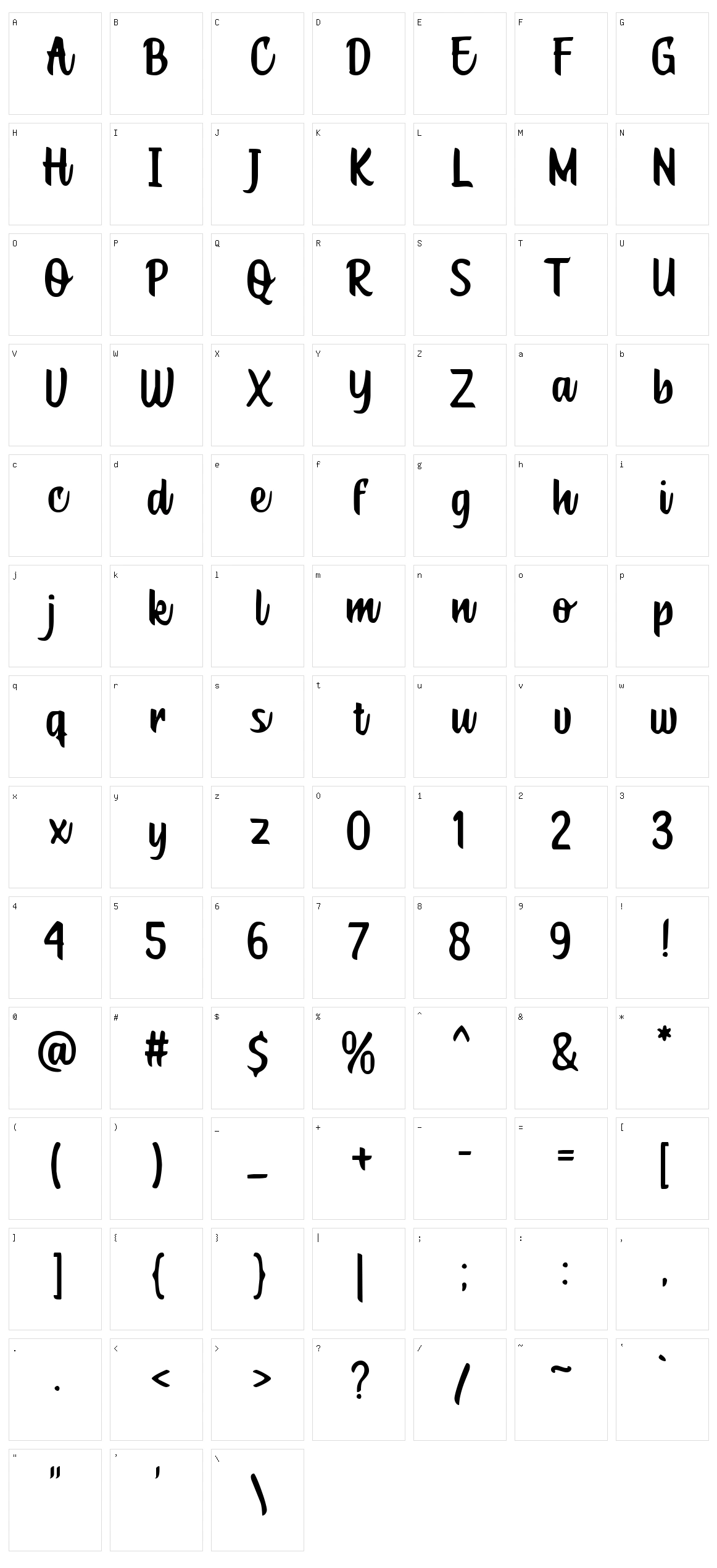 Cuby Fox Character Set