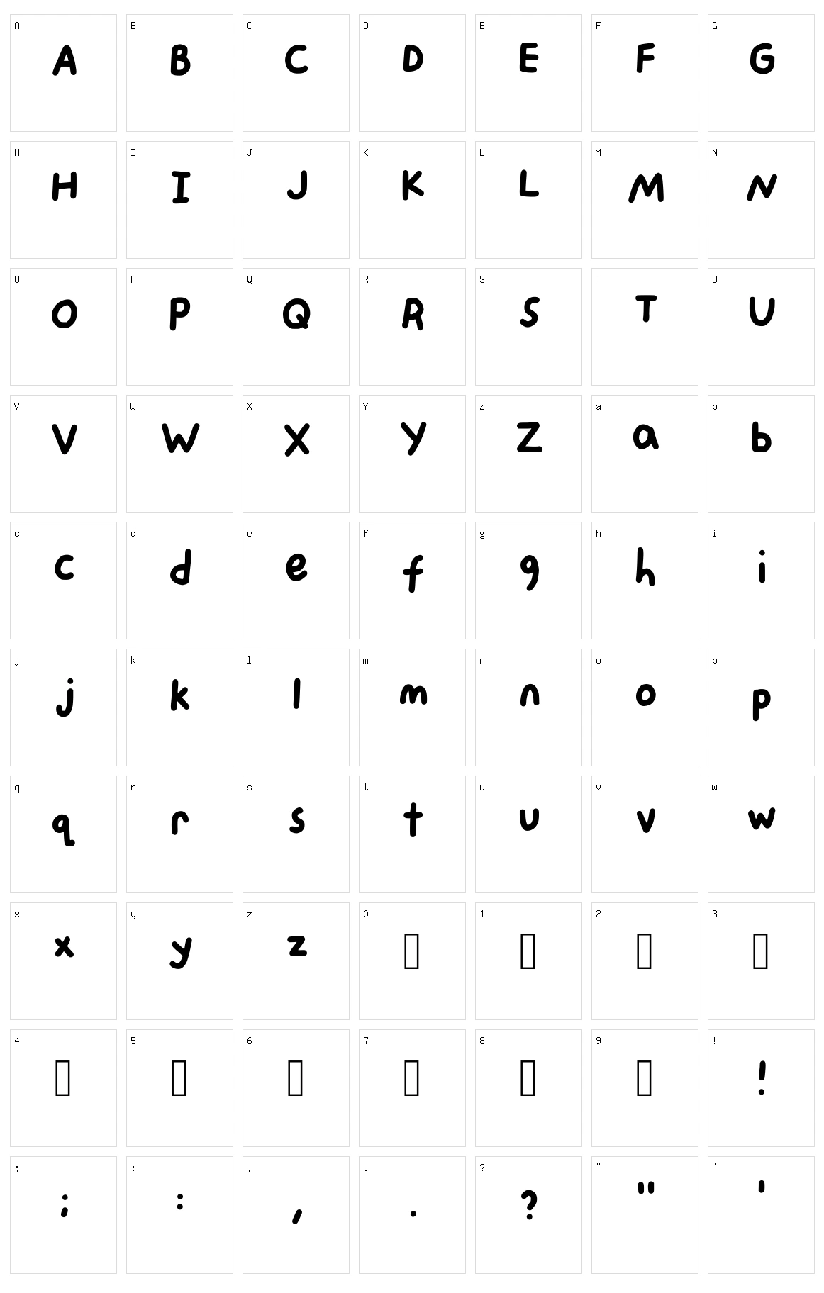 Cweyons Character Set