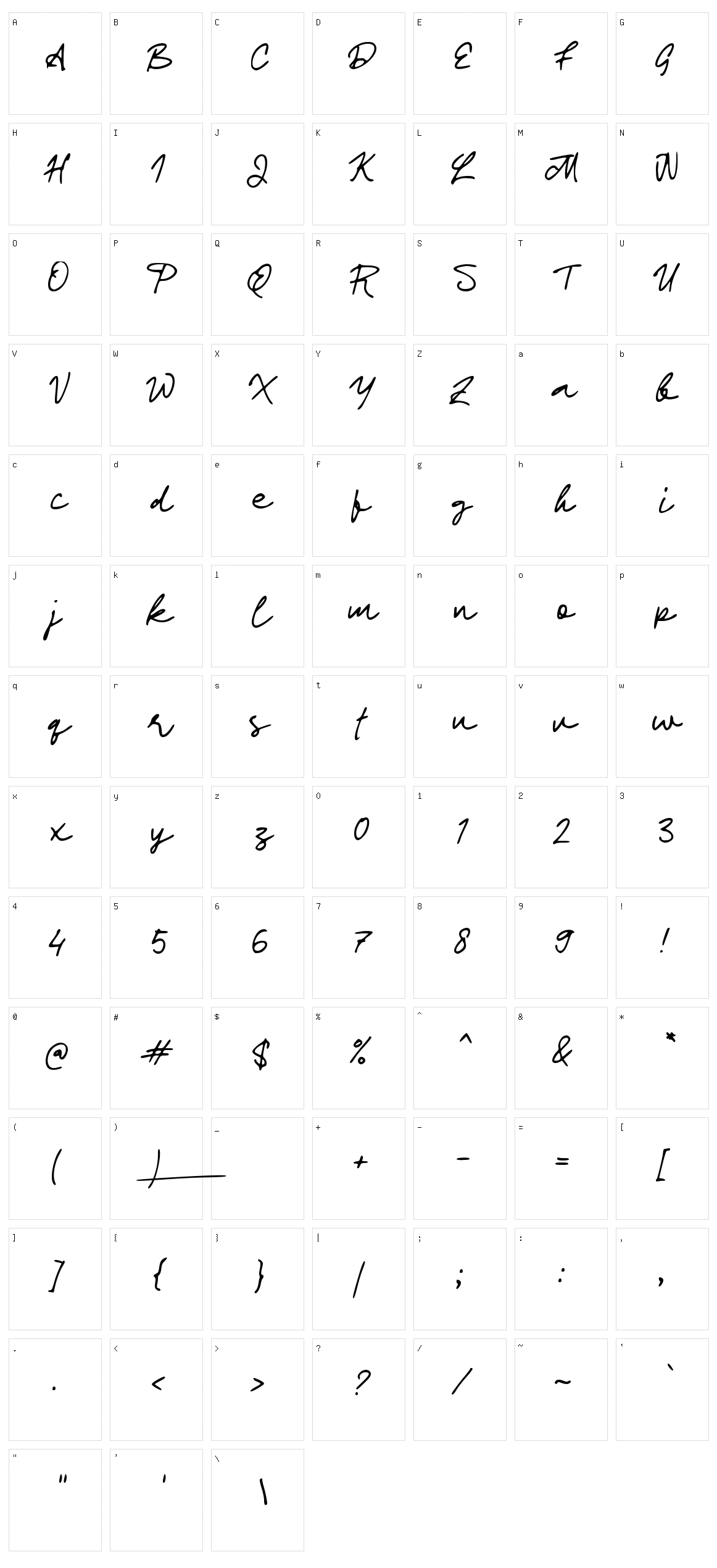 d Dark Signature Character Set