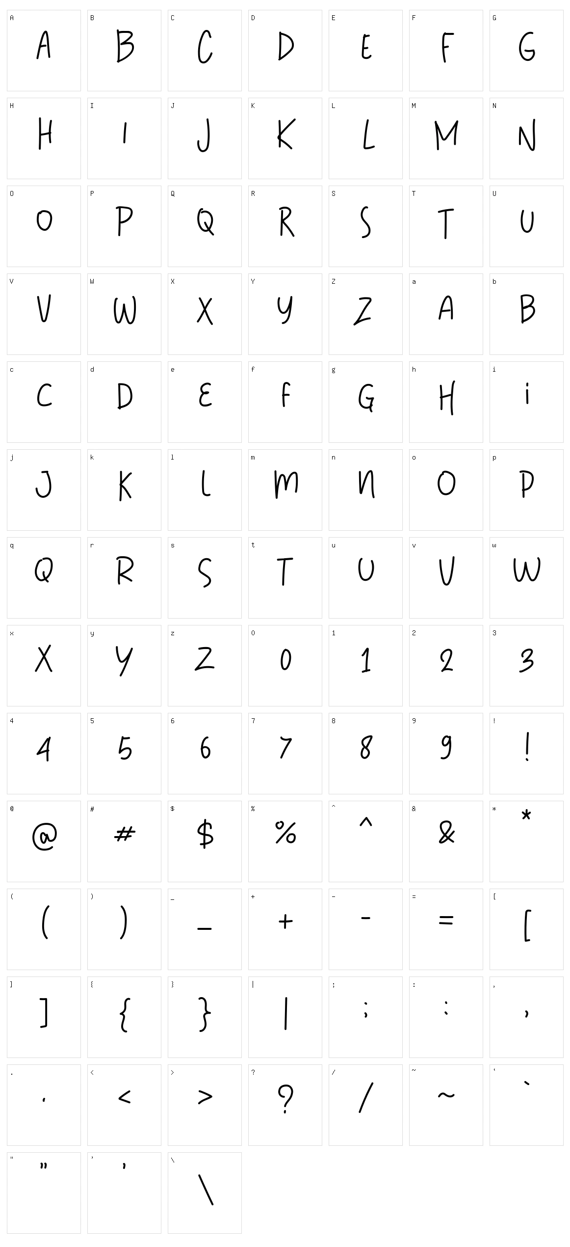 Daily Notes Character Set