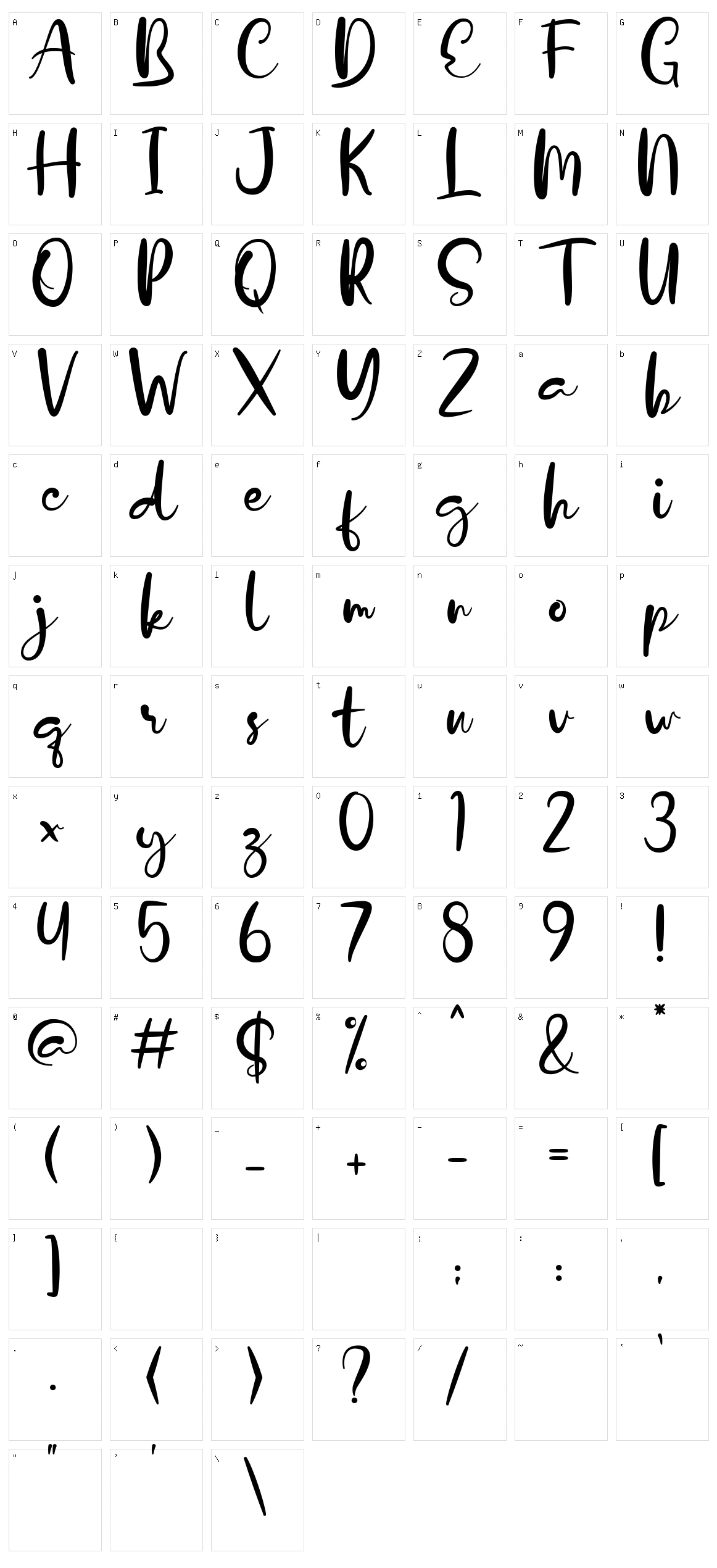 Dalillah Character Set