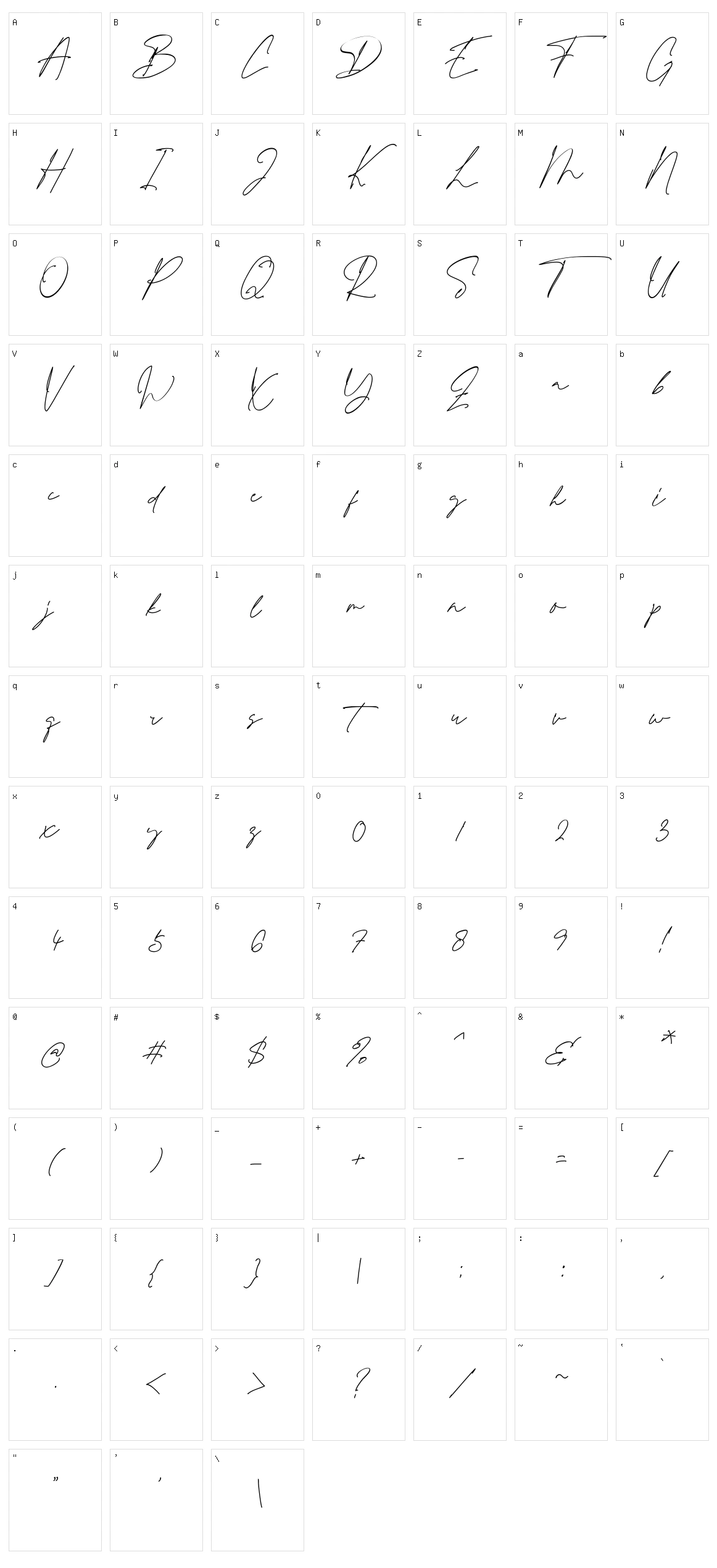 Dallastown Character Set