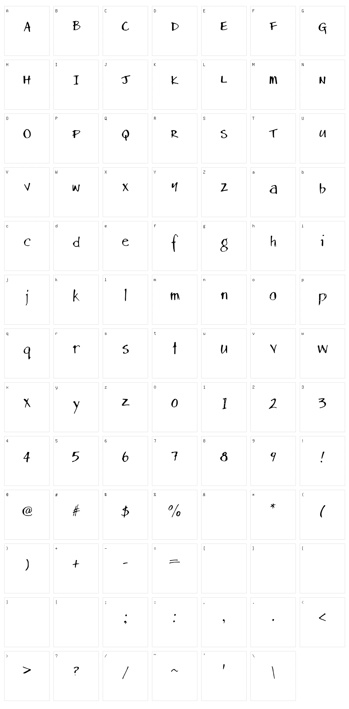 Dans Hand Character Set