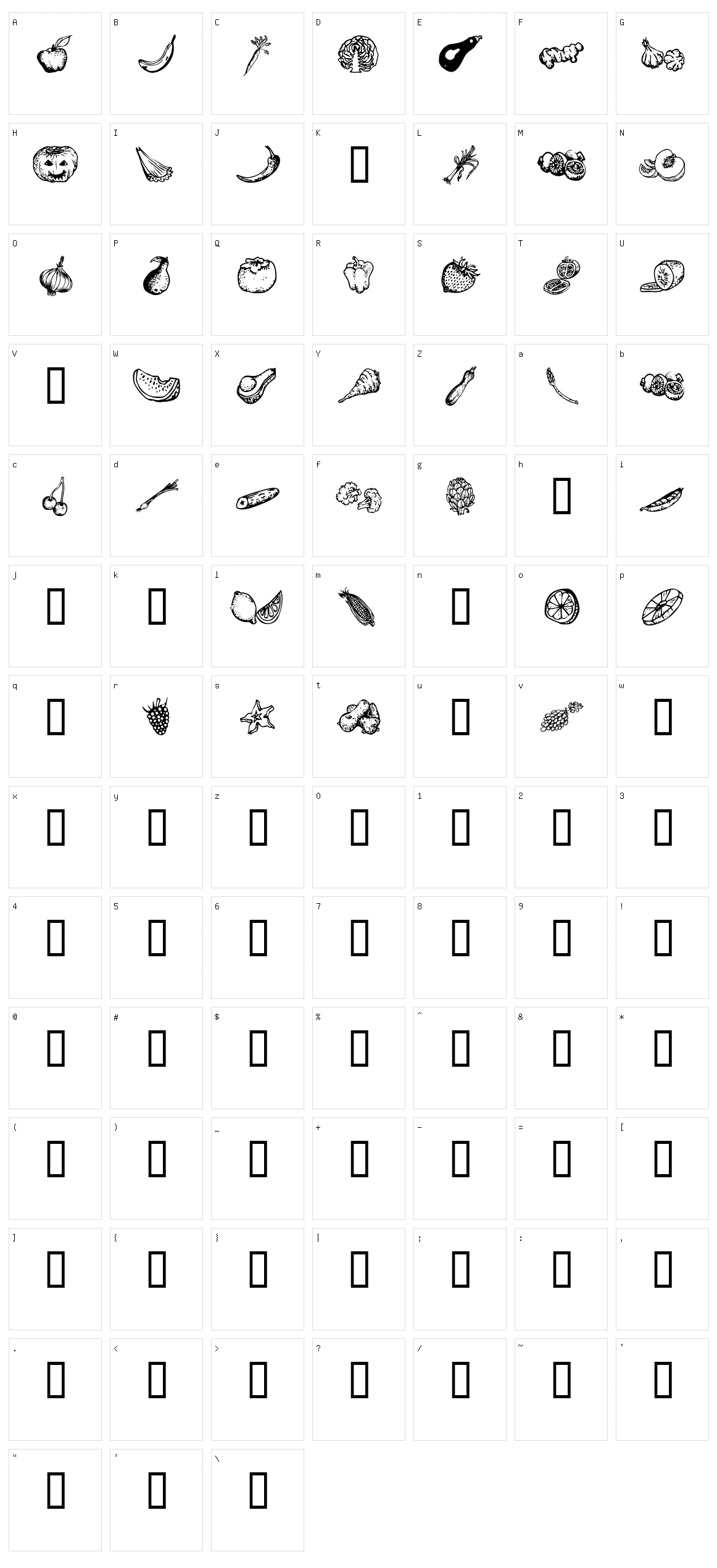 Veggi Terra Character Set