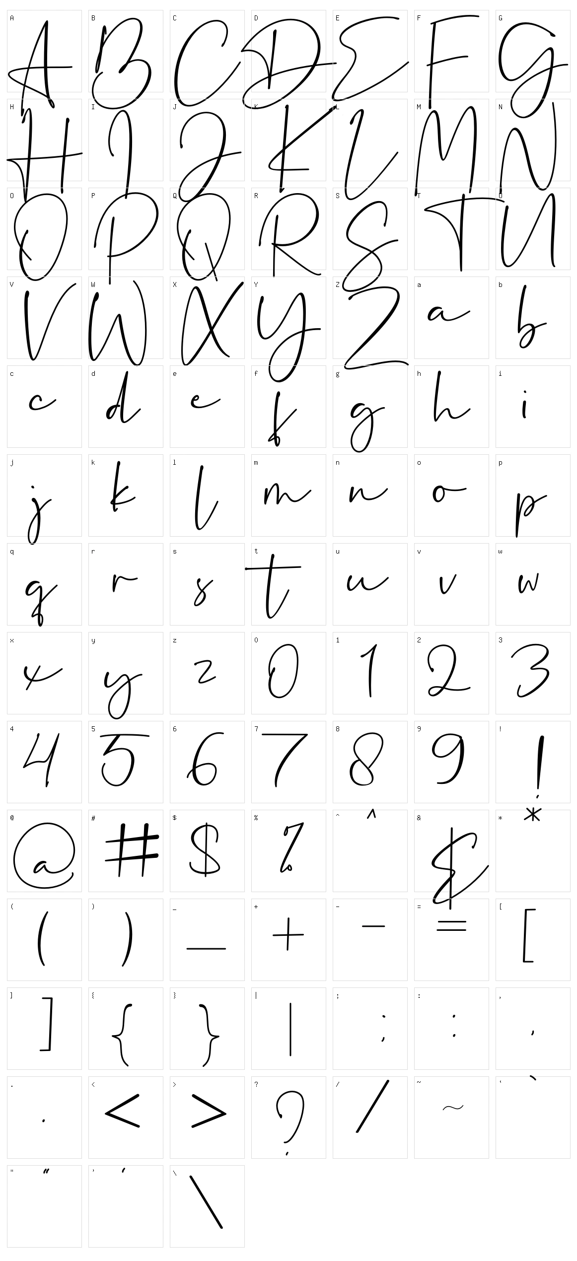 Dantina Character Set