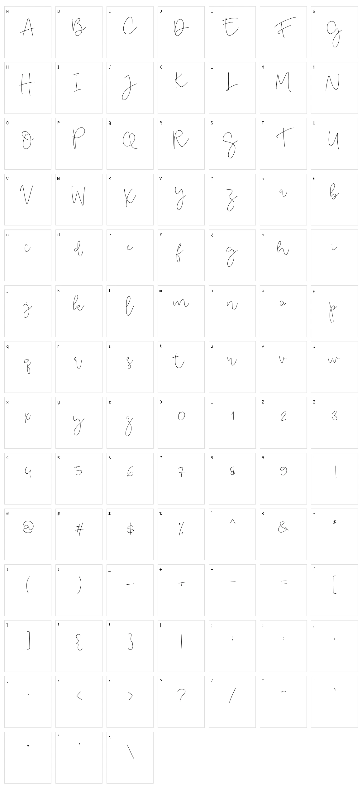 Danyla Character Set