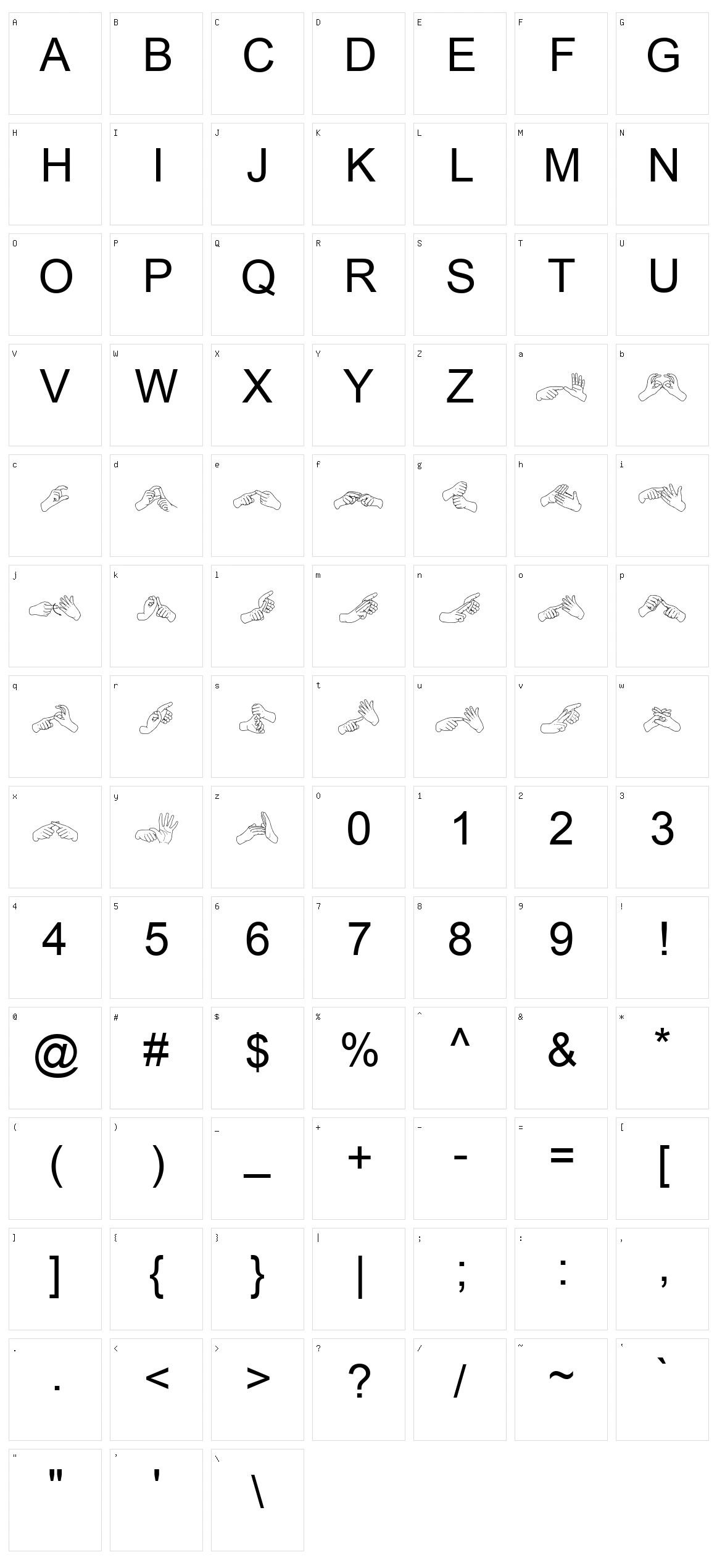 AdmanGraphics Auslan Character Set