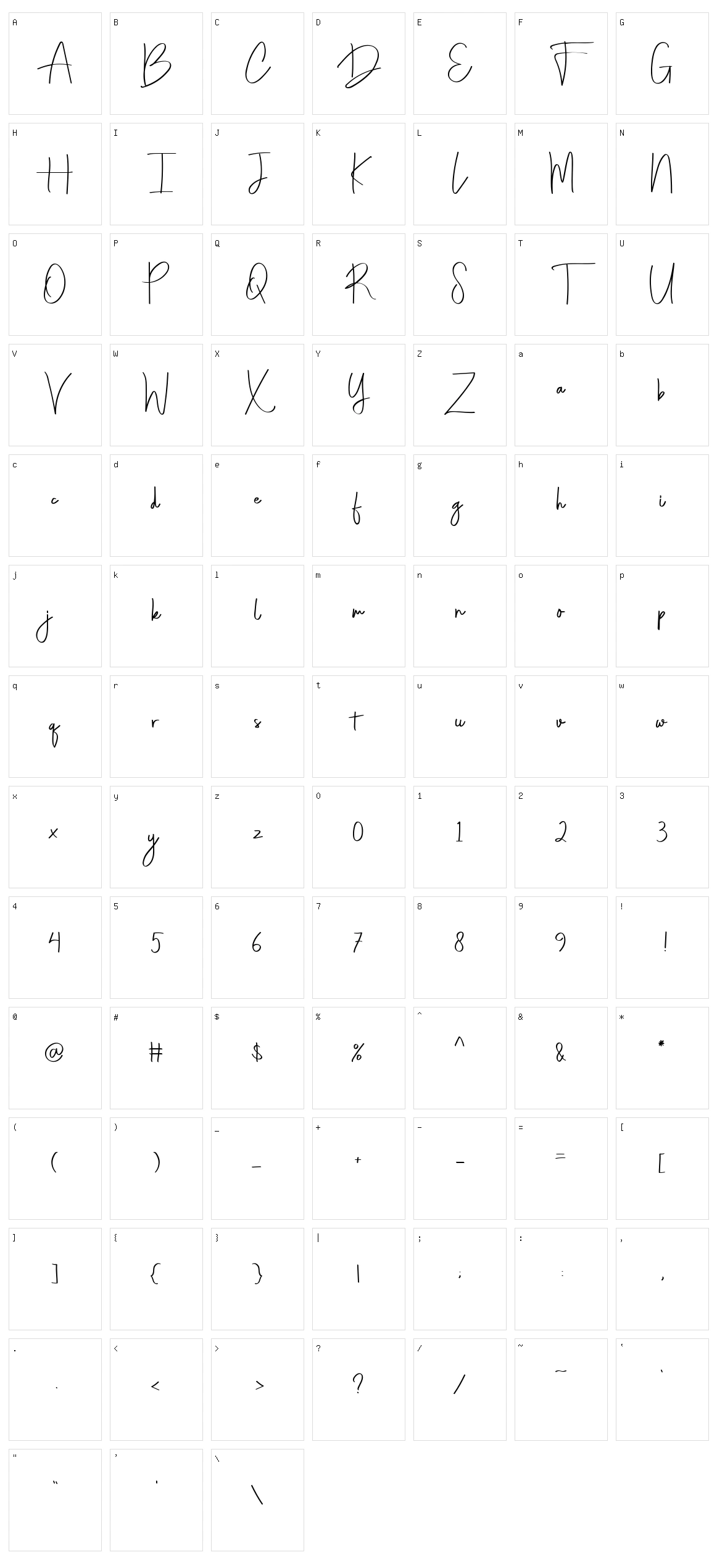Darkwell Character Set