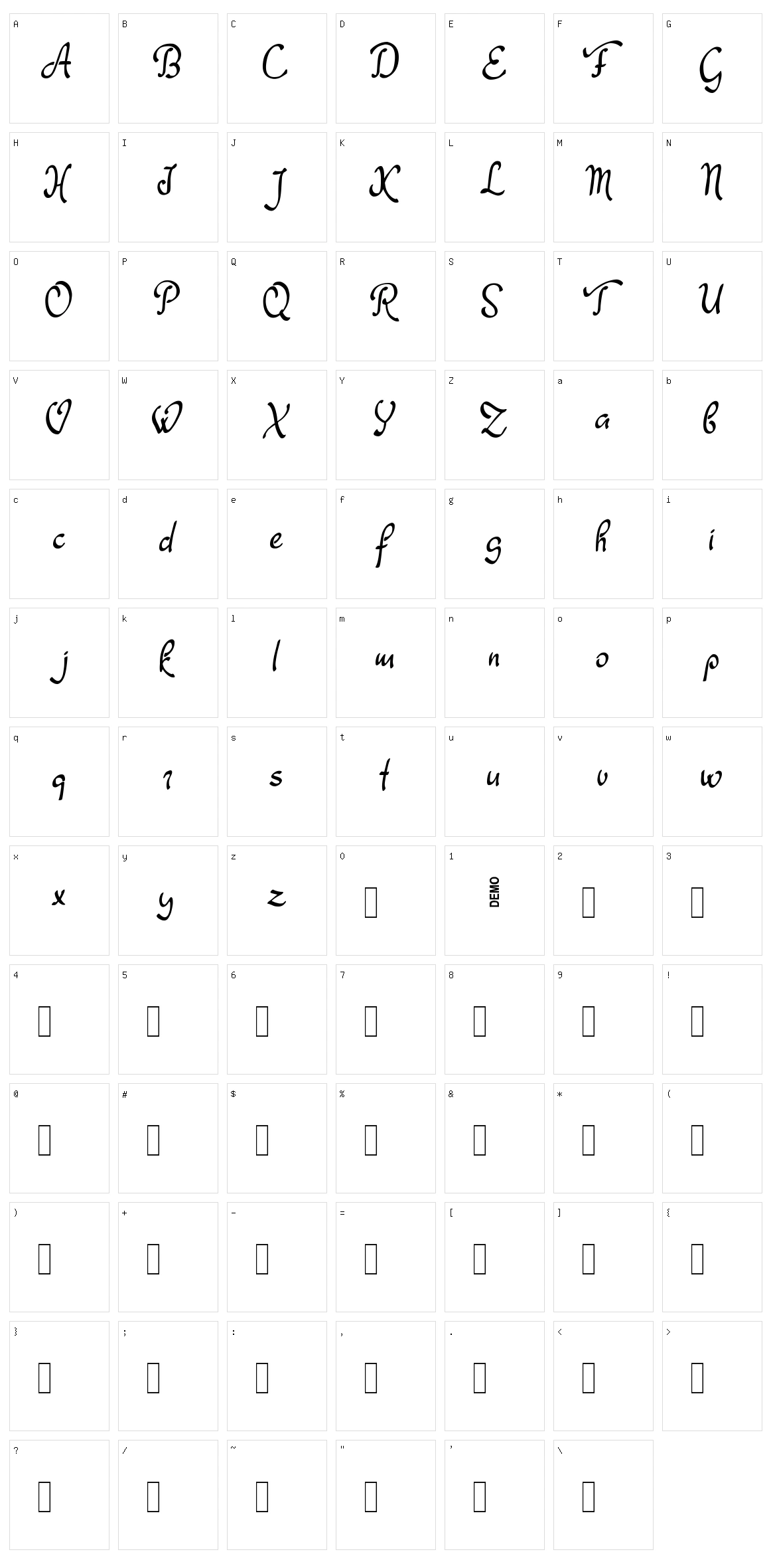 Dathyn Character Set