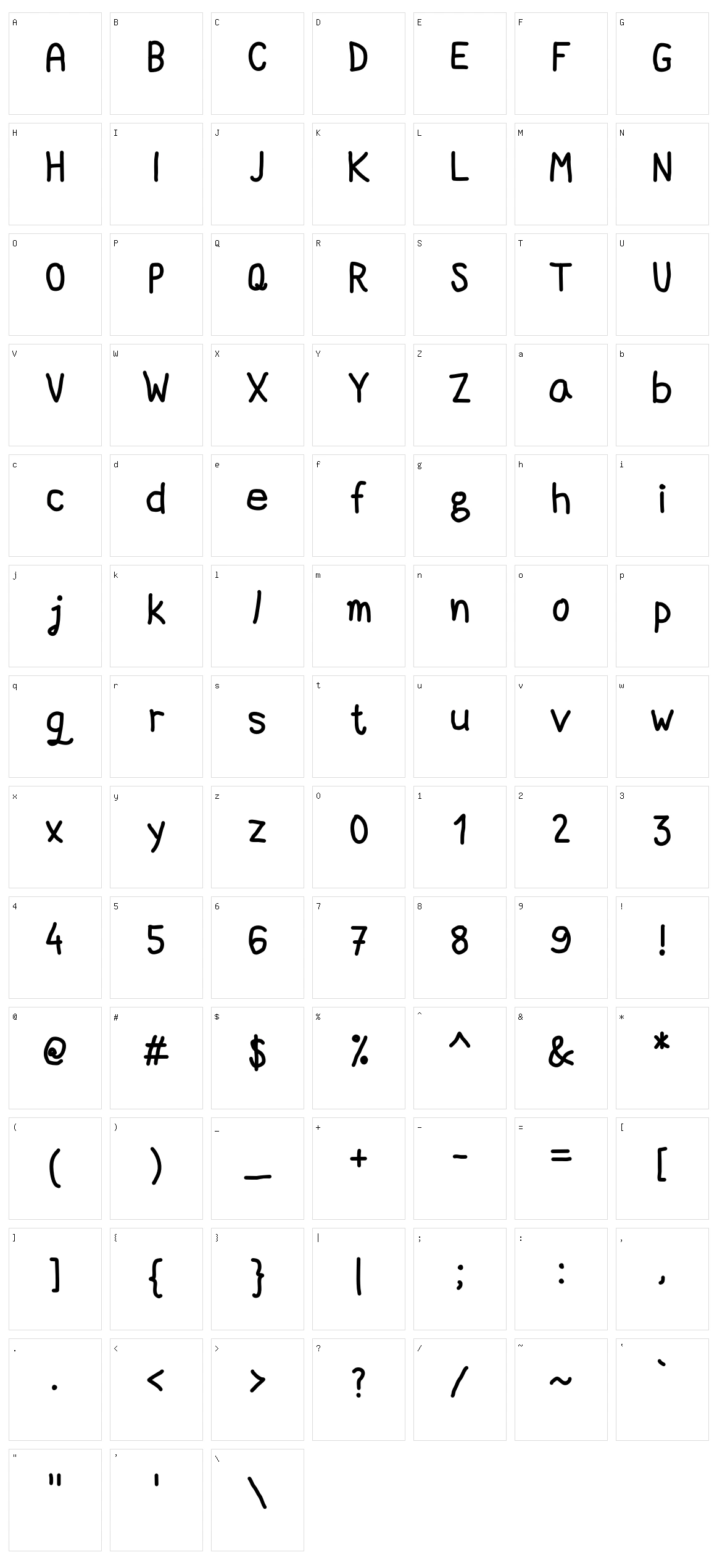 DCC Marker Quick Character Set