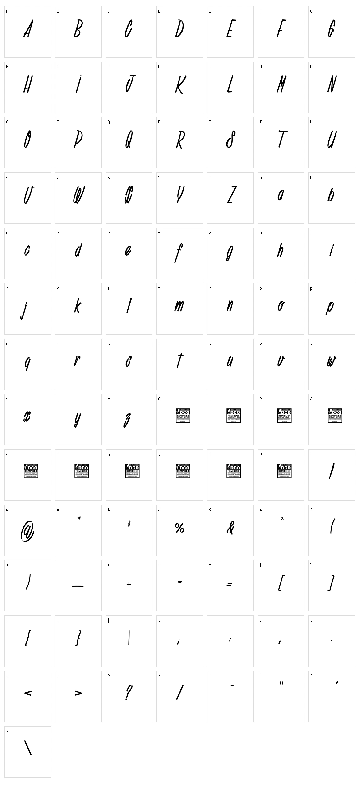 Deadline Countdown Character Set