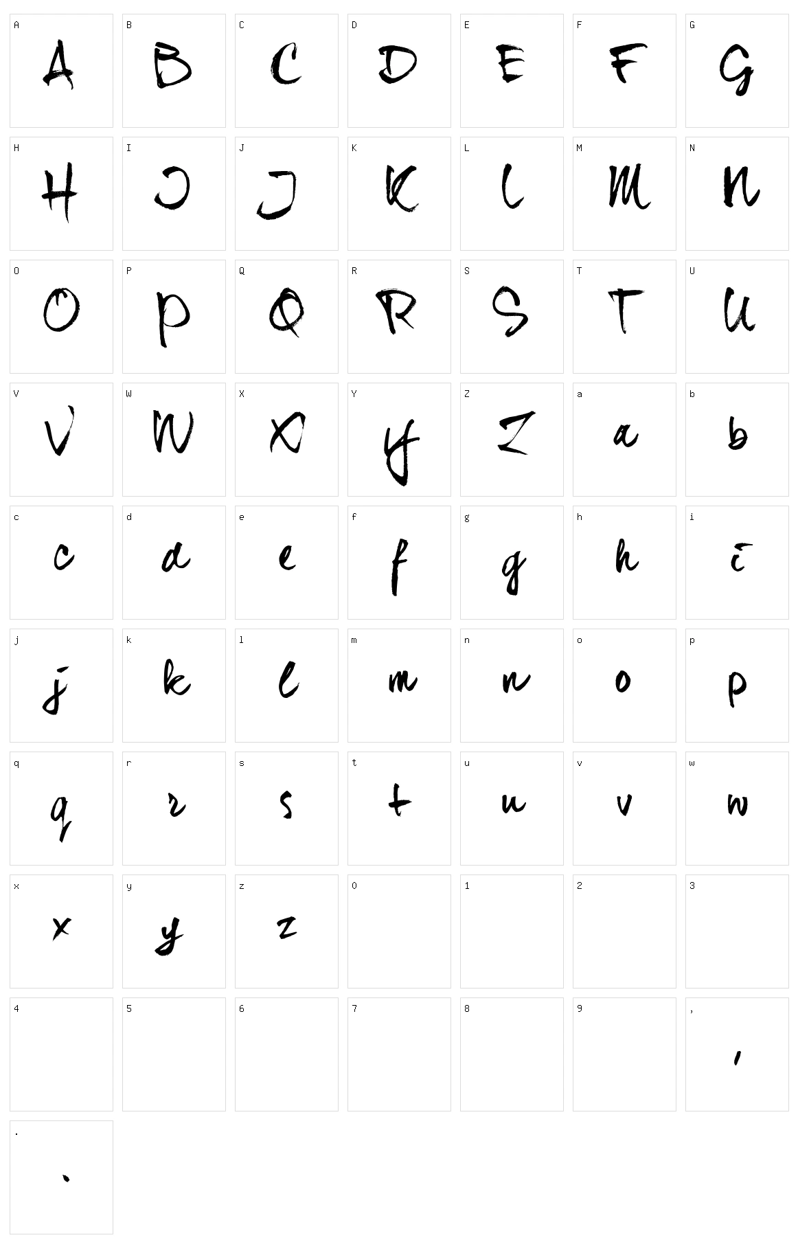 Dear Joe Hannes Character Set