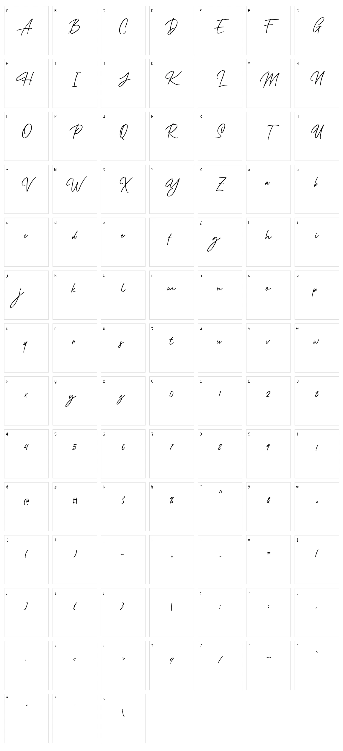 Delgian Character Set