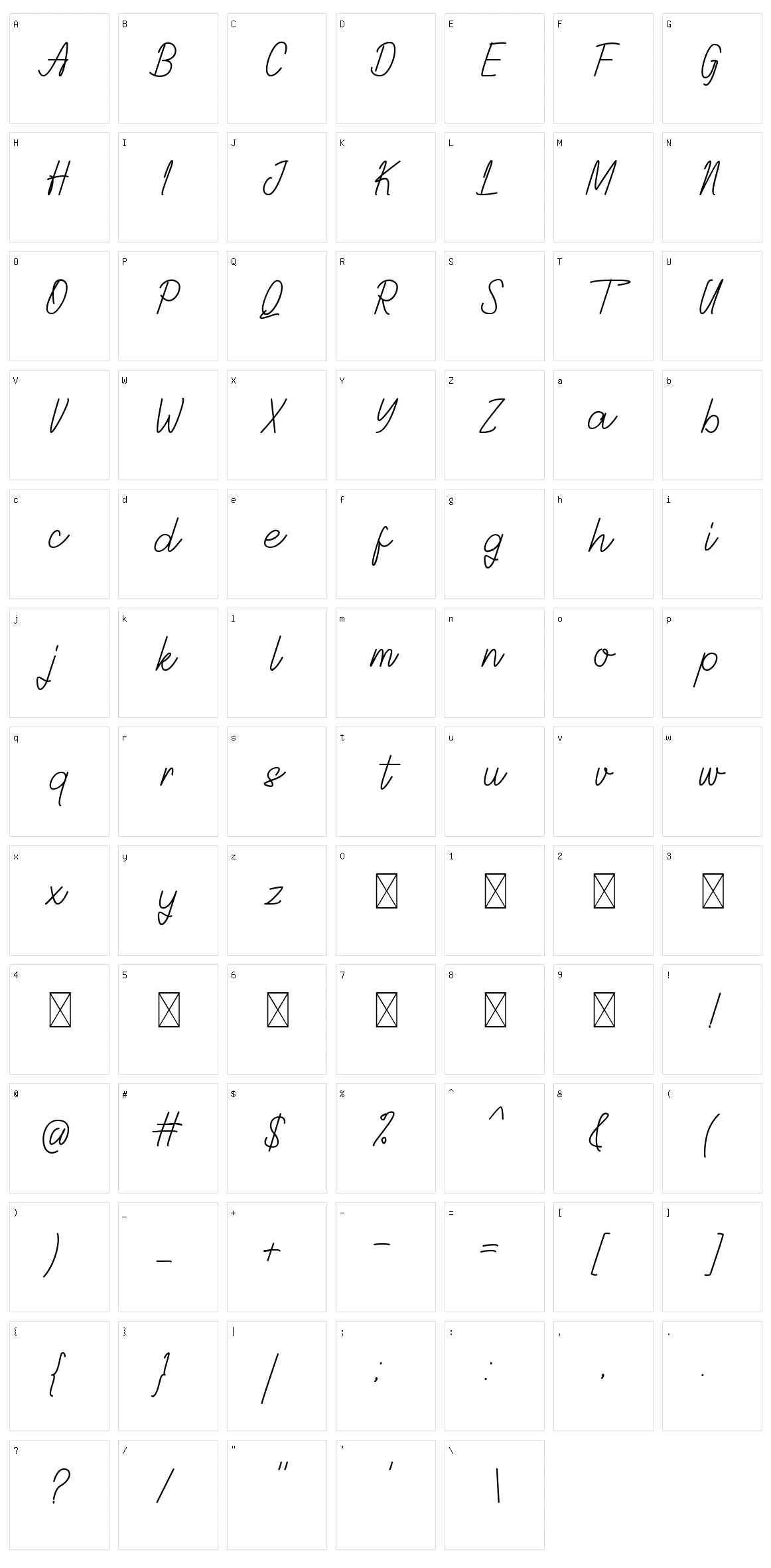 Delisya Character Set