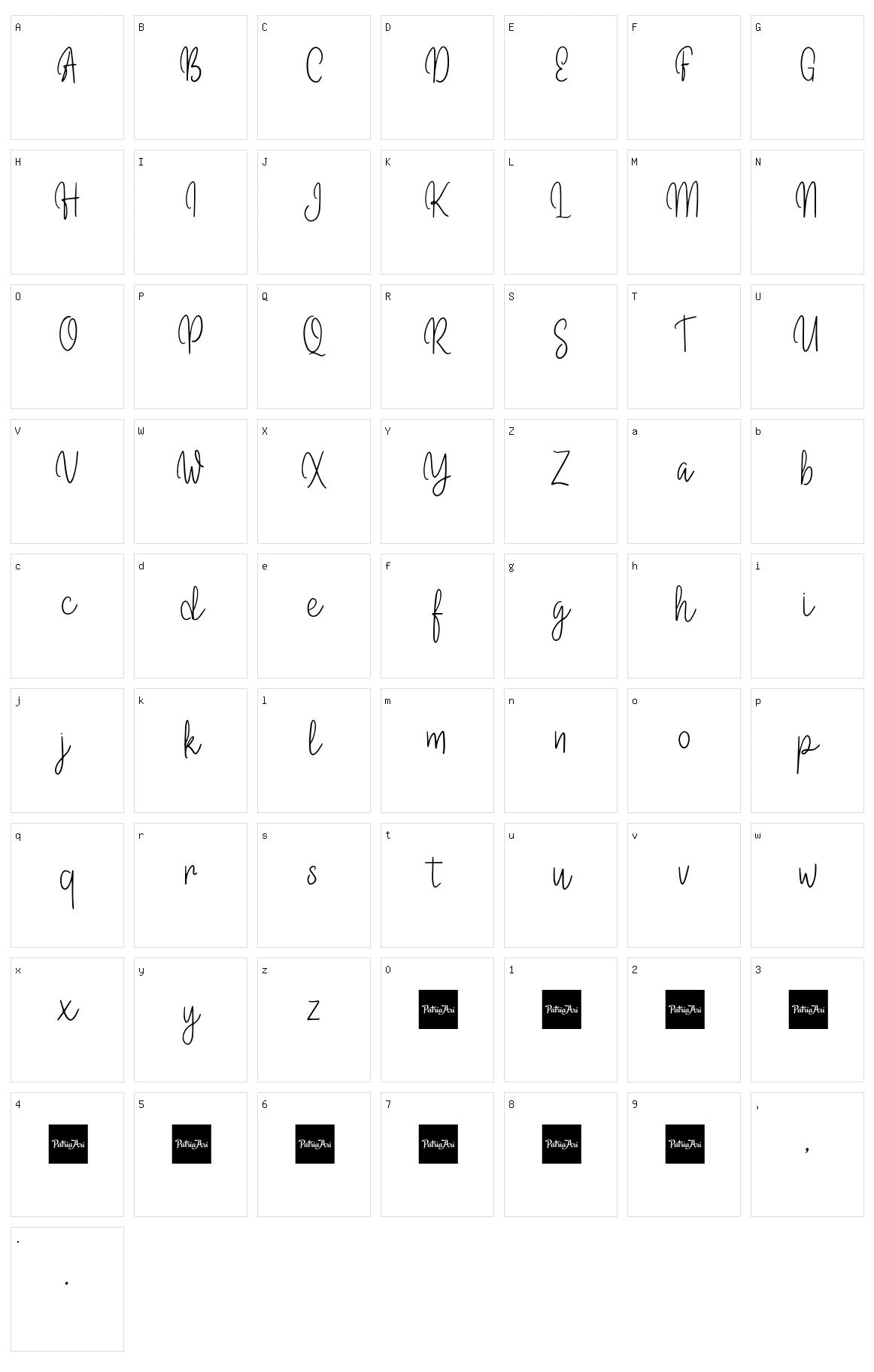 Dellatyna Character Set