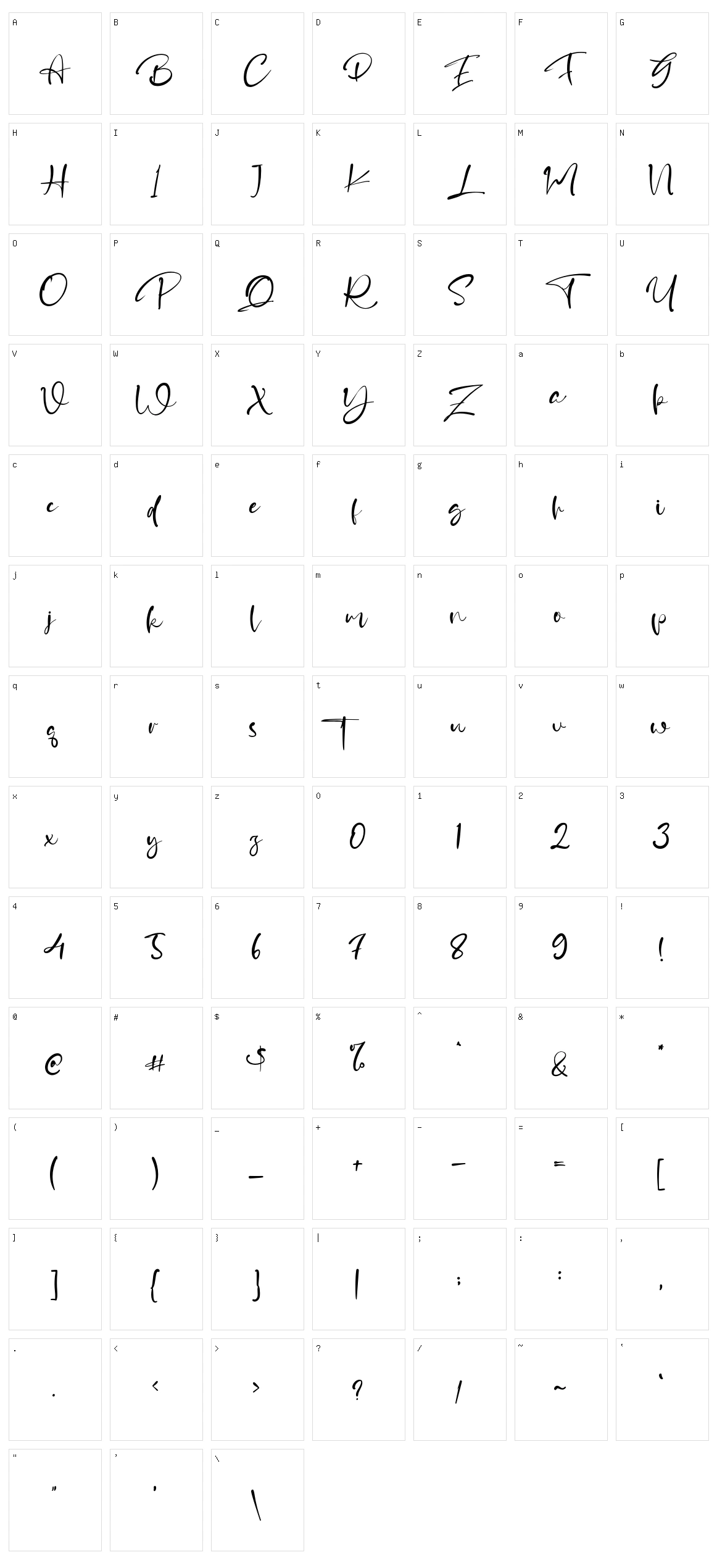 Delliga Character Set