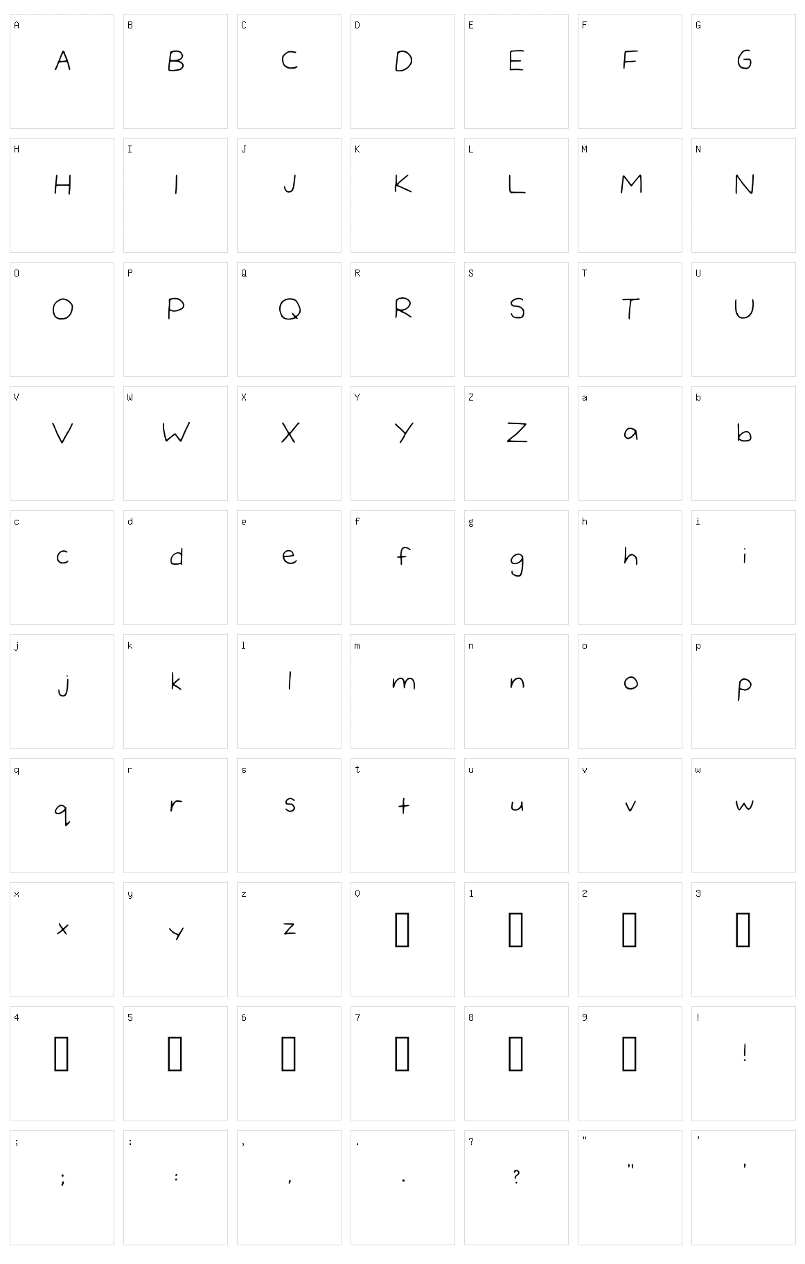 Delphines Handwriting Character Set