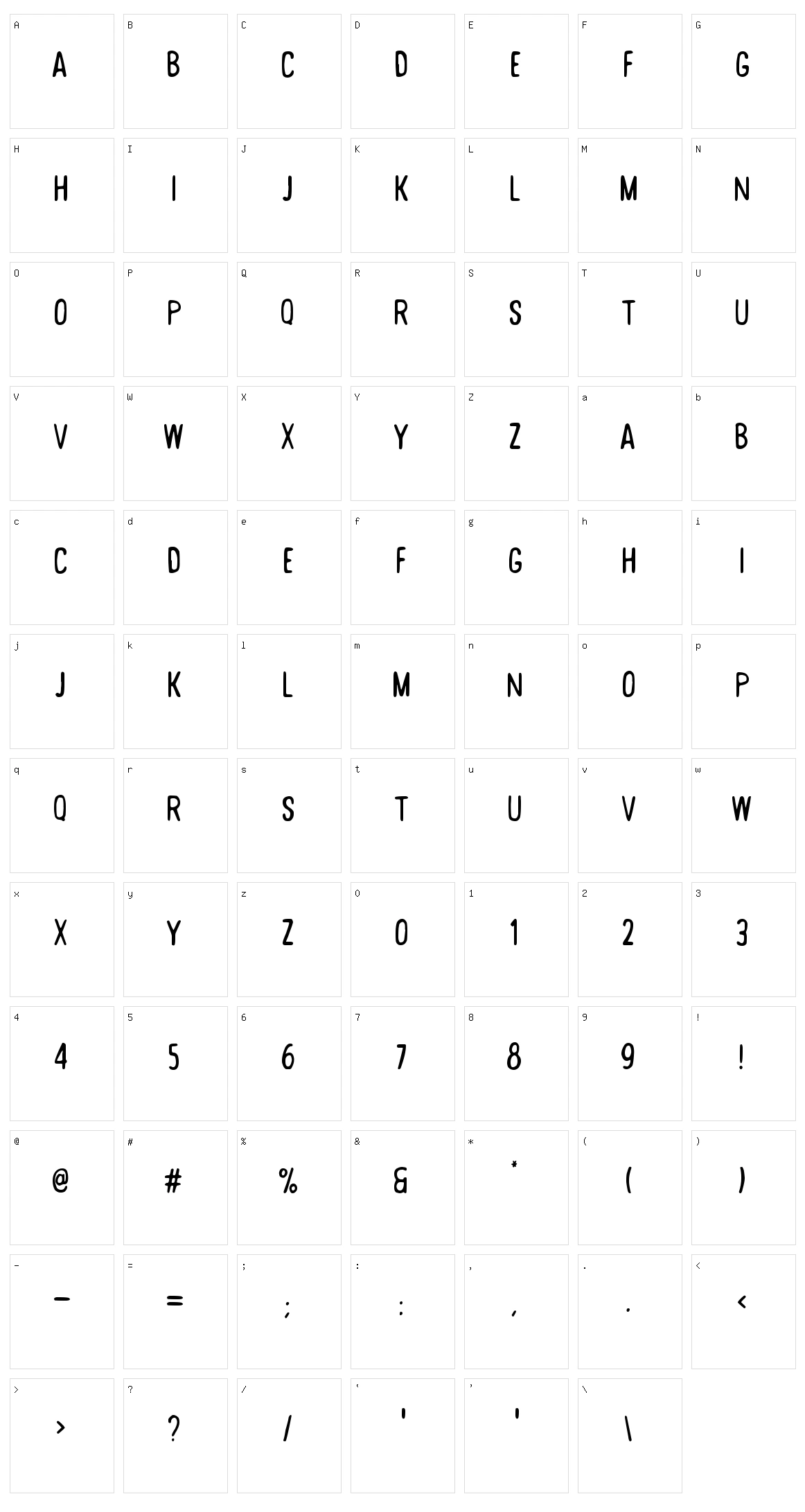 Desert Road Character Set