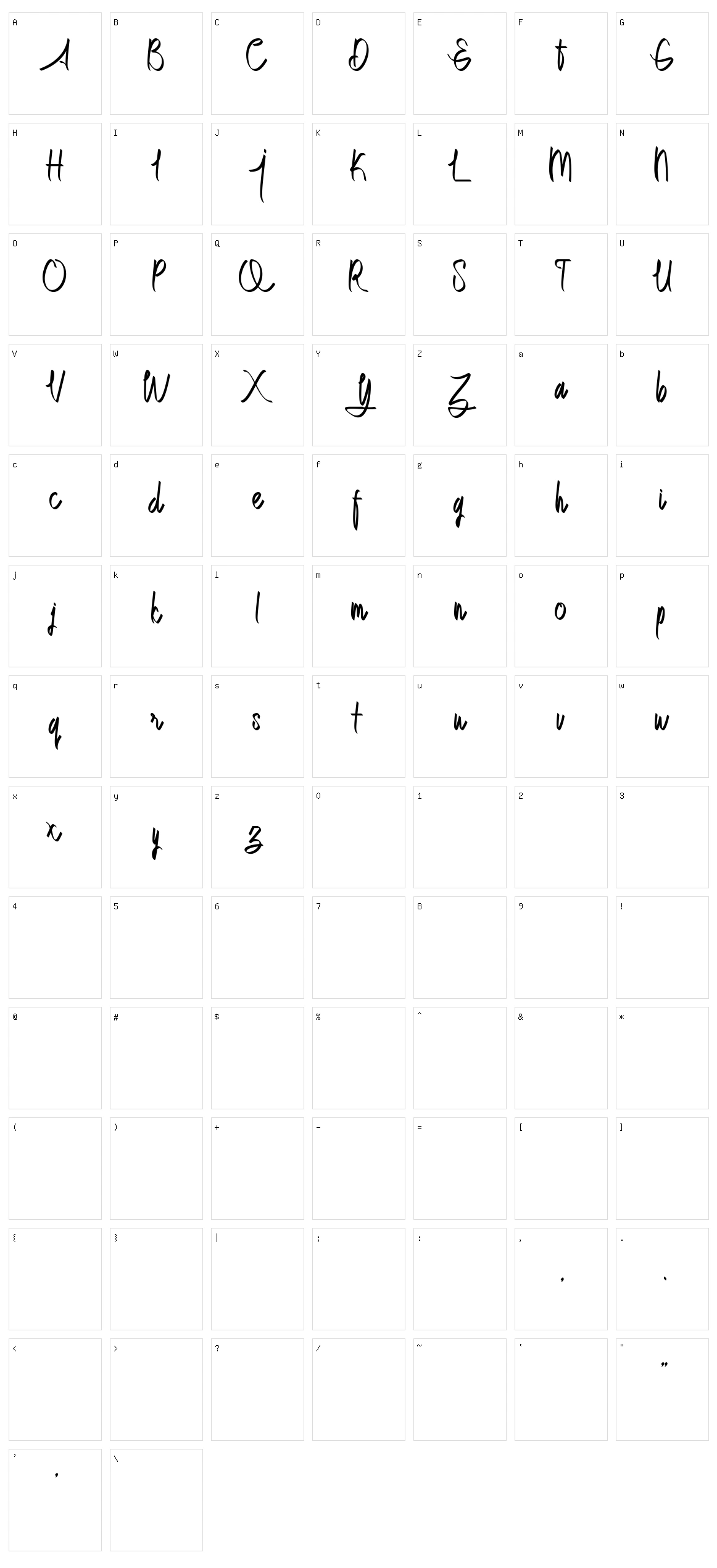 Dettallia Character Set