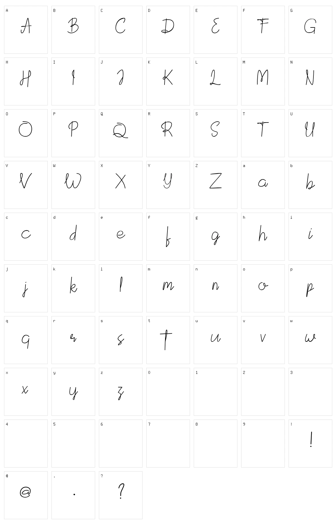 Devitaria Character Set