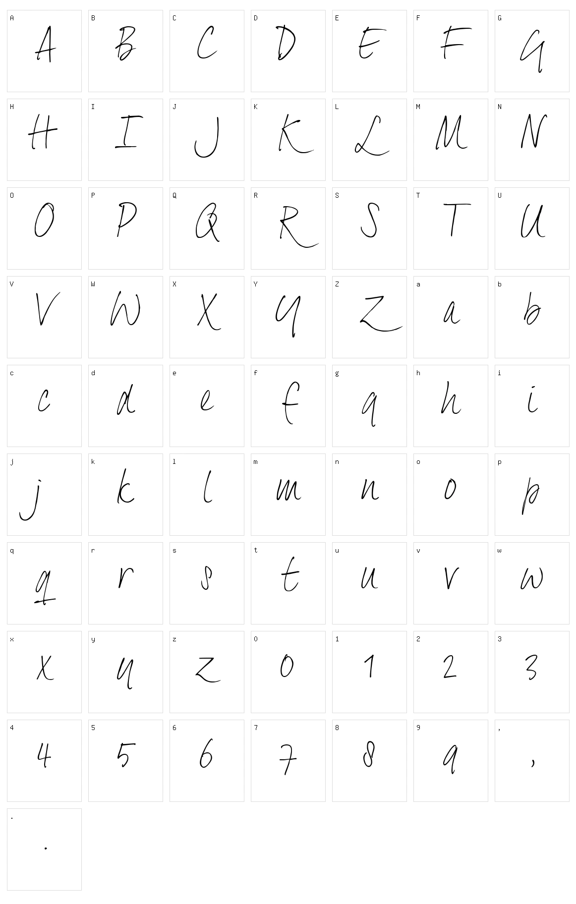 Dextera Character Set