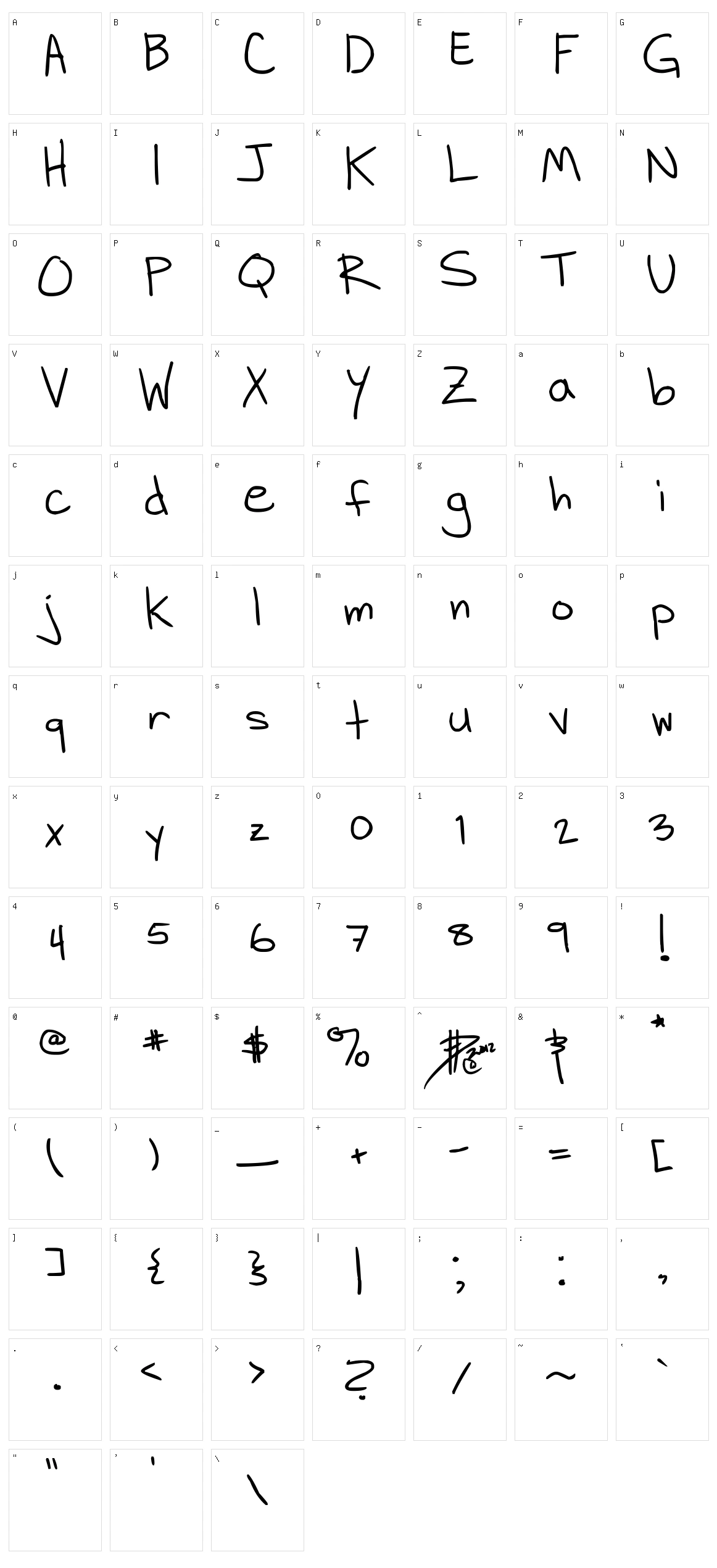 DH Hand Scribblies Character Set