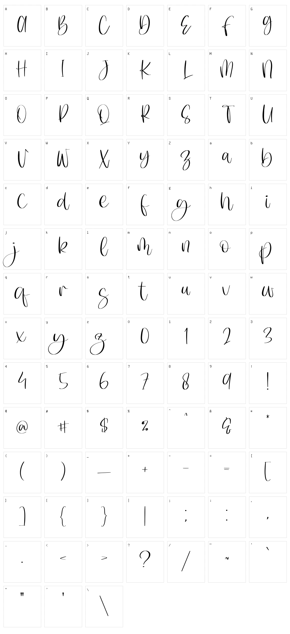 Dharling Character Set
