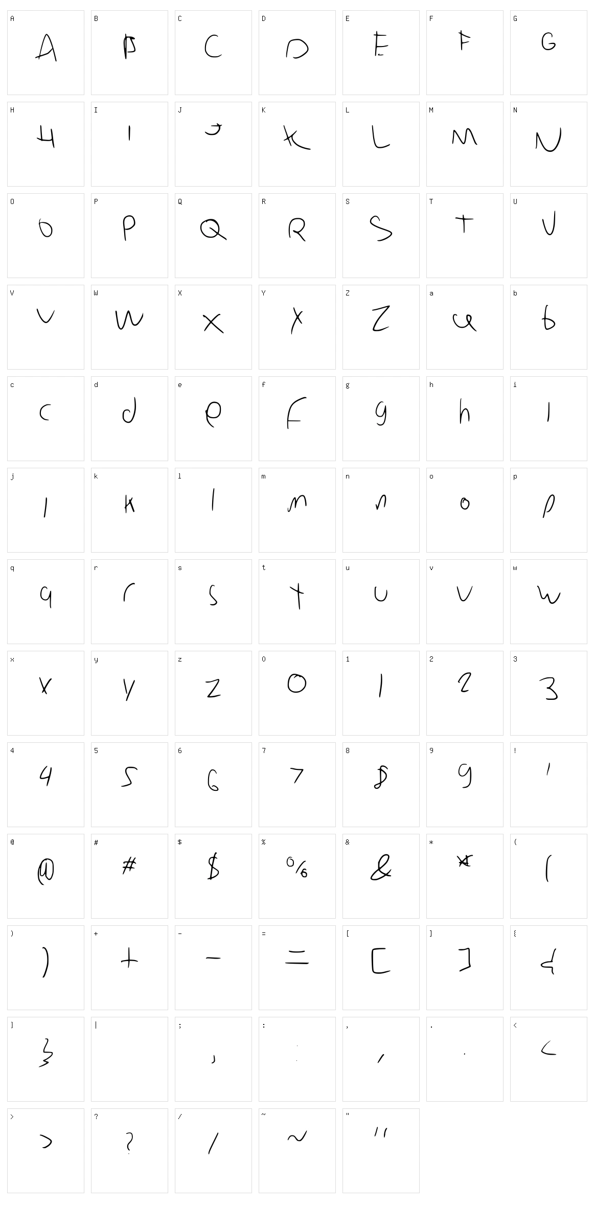 Diode Font Character Set