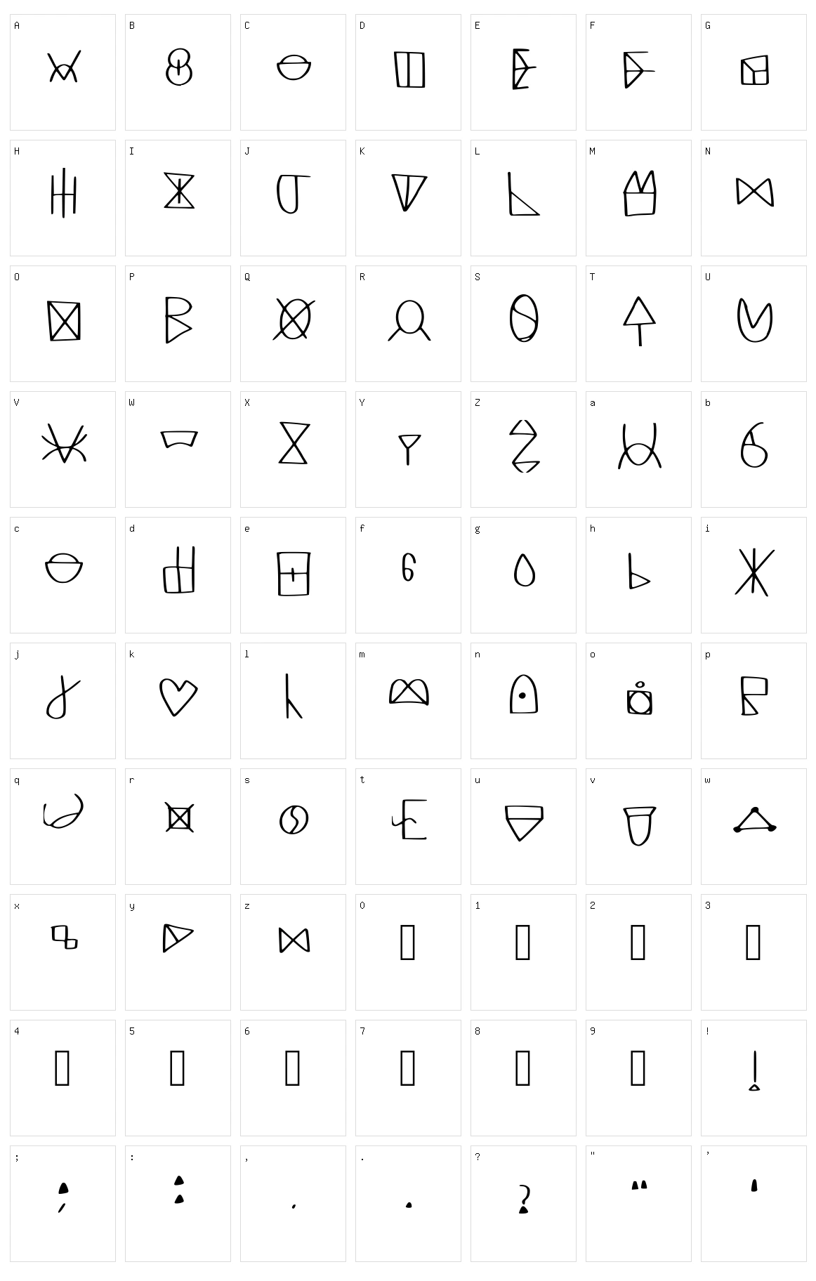 Secret Language Character Set