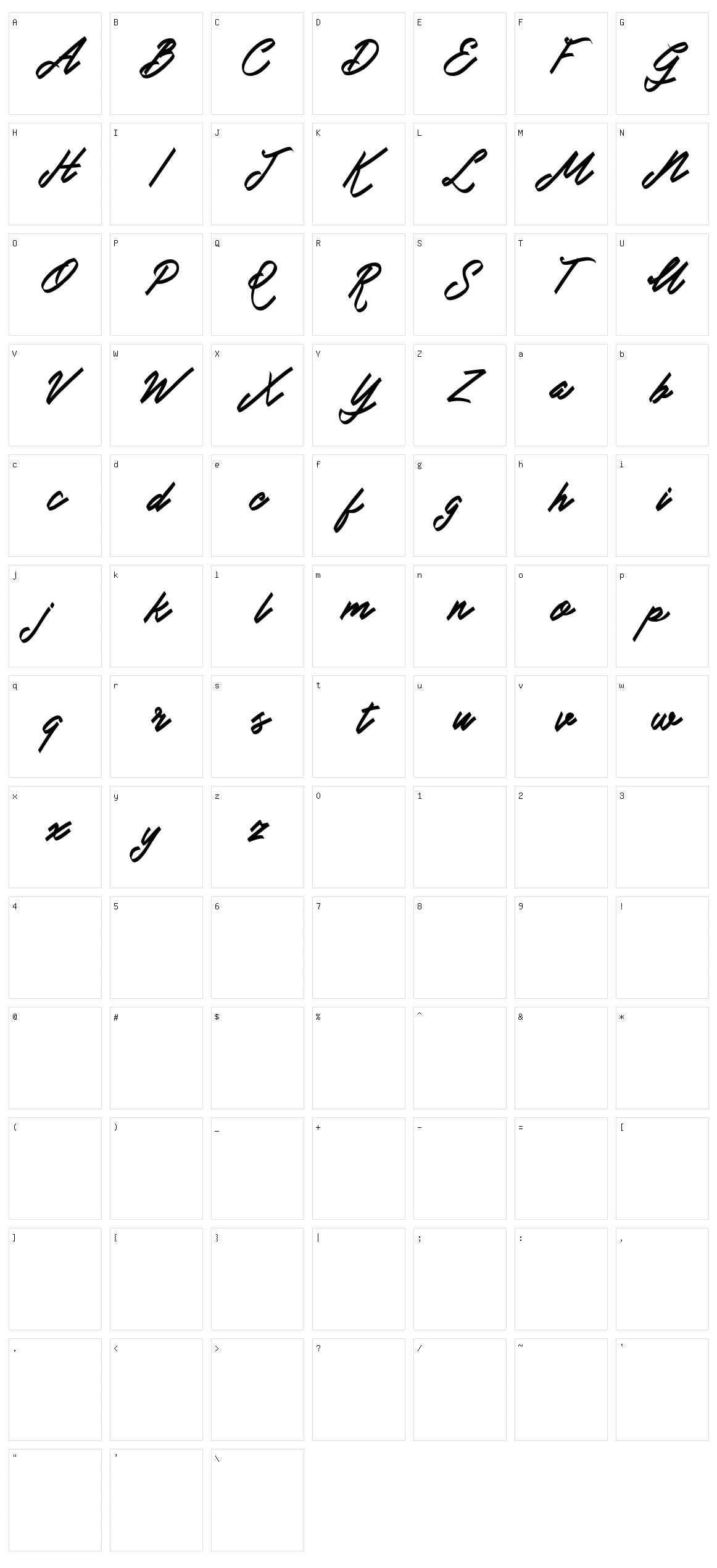 Doglas Character Set