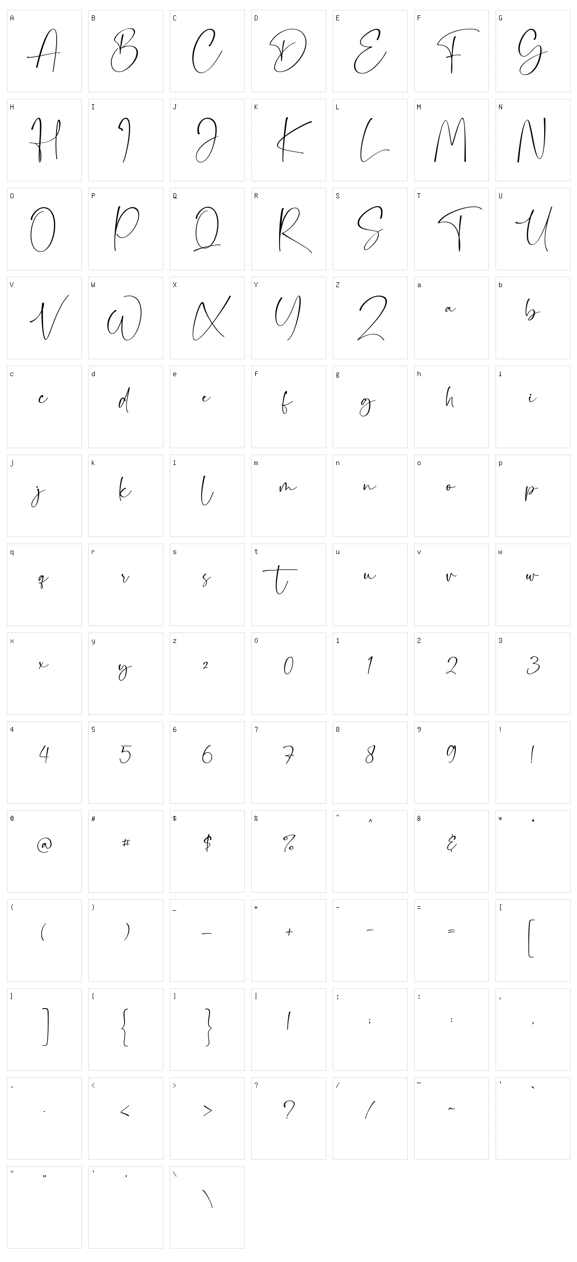 Dollamin Character Set