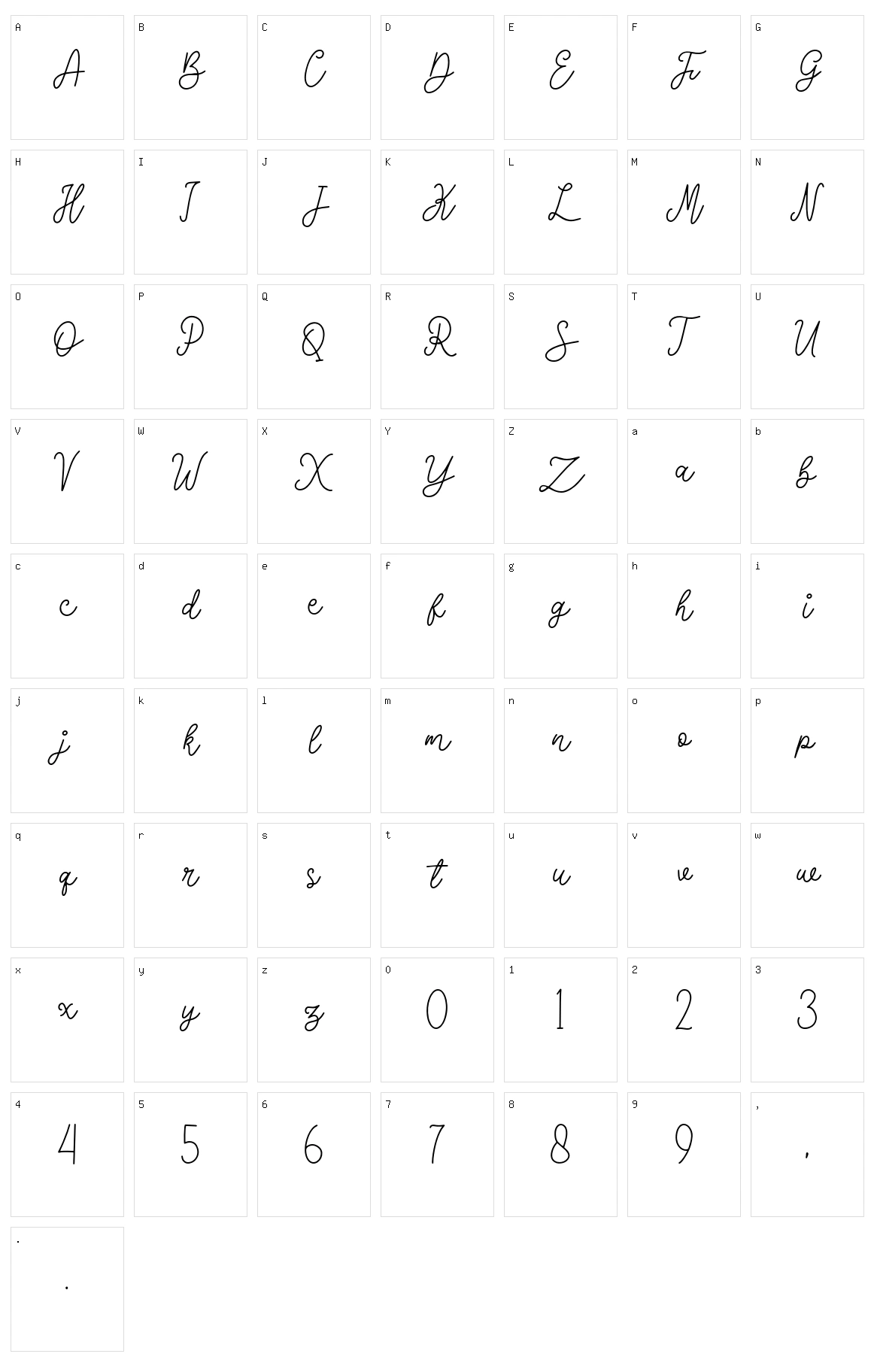 Dona Freddie Character Set